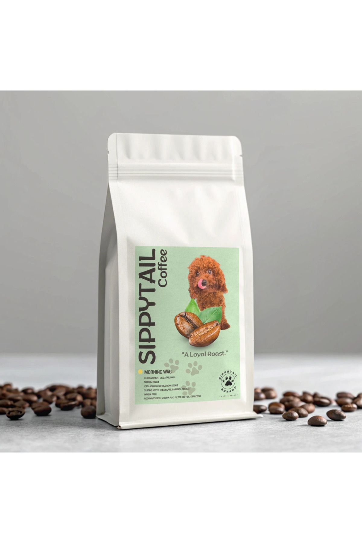 Sippytail Coffee Morning Wag – Peru Arabica Kahve 250g (Çekirdek veya Öğütülmüş)