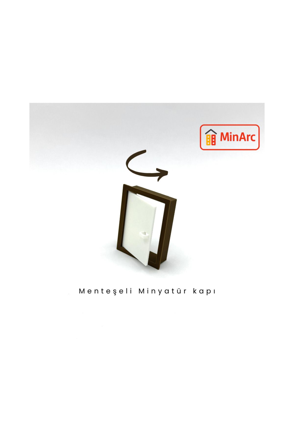 MinArch Açılır Kapanır Minyatür Kahverengi Kapı – DIY Projeler, Maket ve Minyatür İnşaat Setleri için