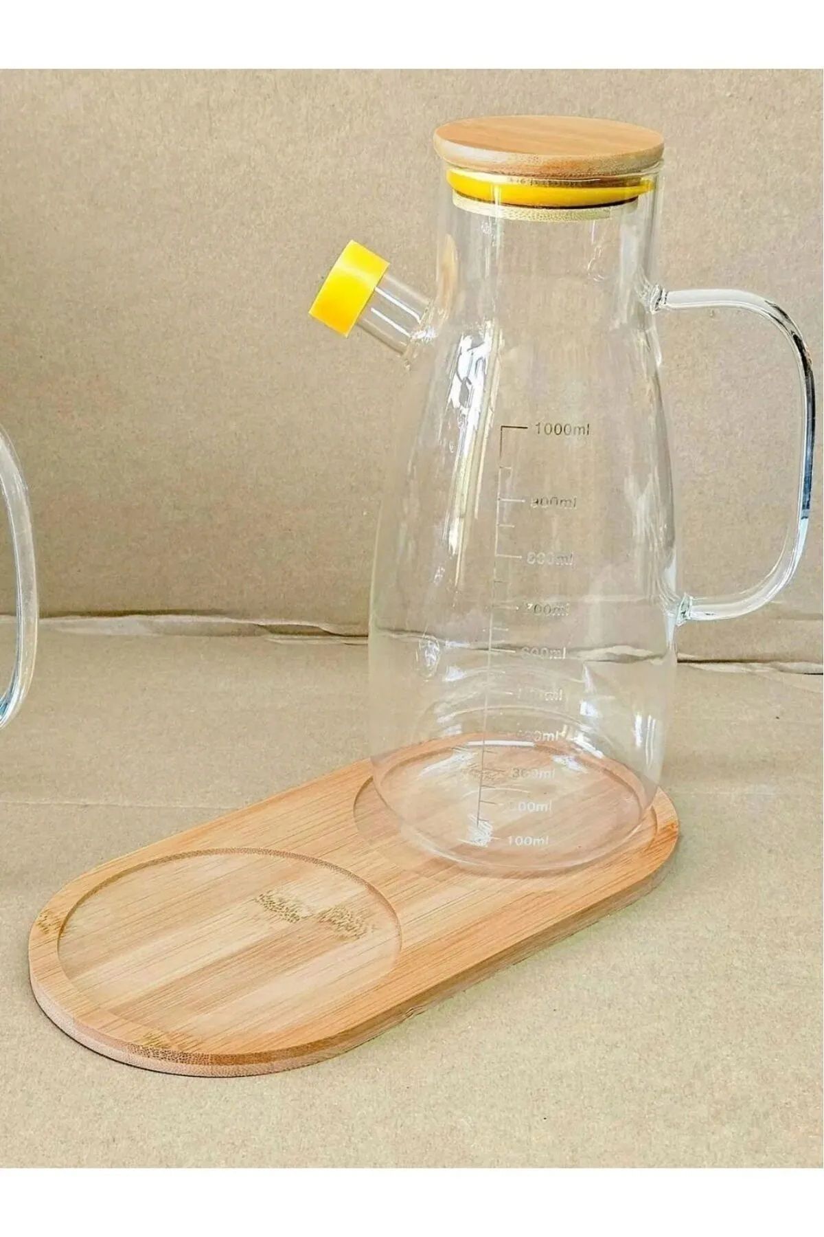 Elemengil Bambu 2 Bölmeli Yağdanlık Altlığı, Yağdanlık Standı, Sosluk Standı
