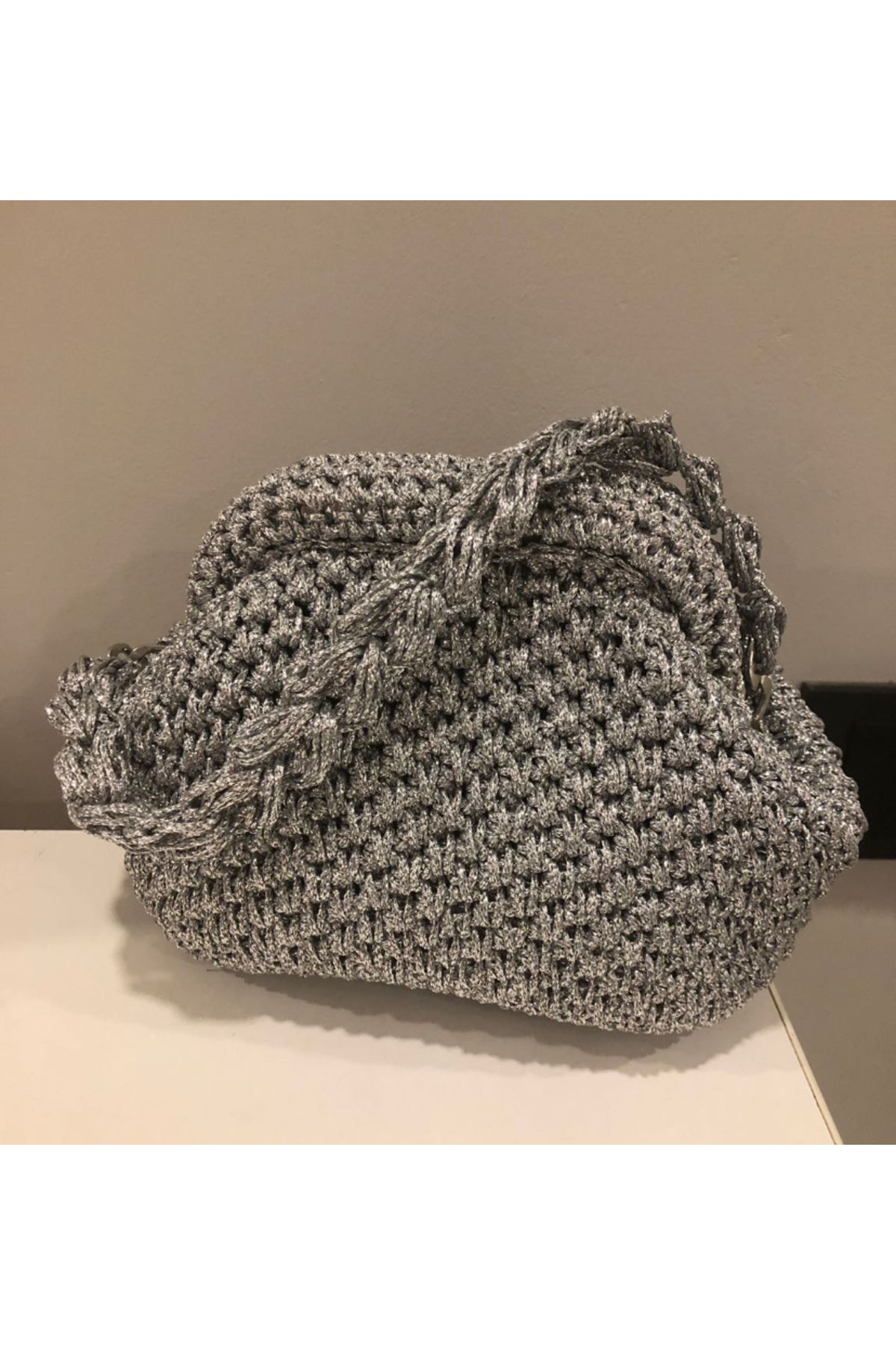 PeriStore Gümüş Gece Çantası 20x17cm