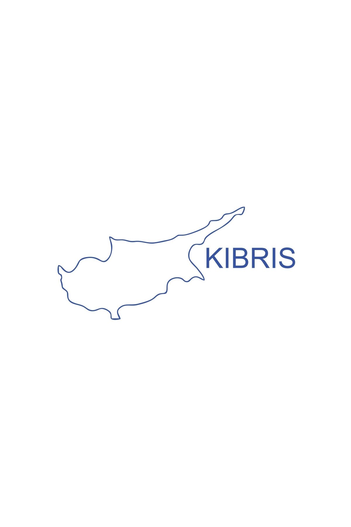 Reysa Tasarım Kıbrıs Harita Araba Sticker 17x17 Cm Mavi