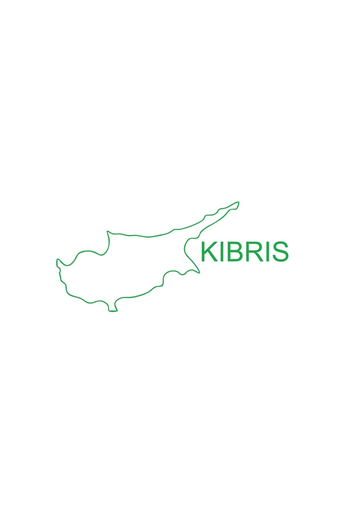 Reysa Tasarım Kıbrıs Harita Araba Sticker 17x17 Cm Yeşil
