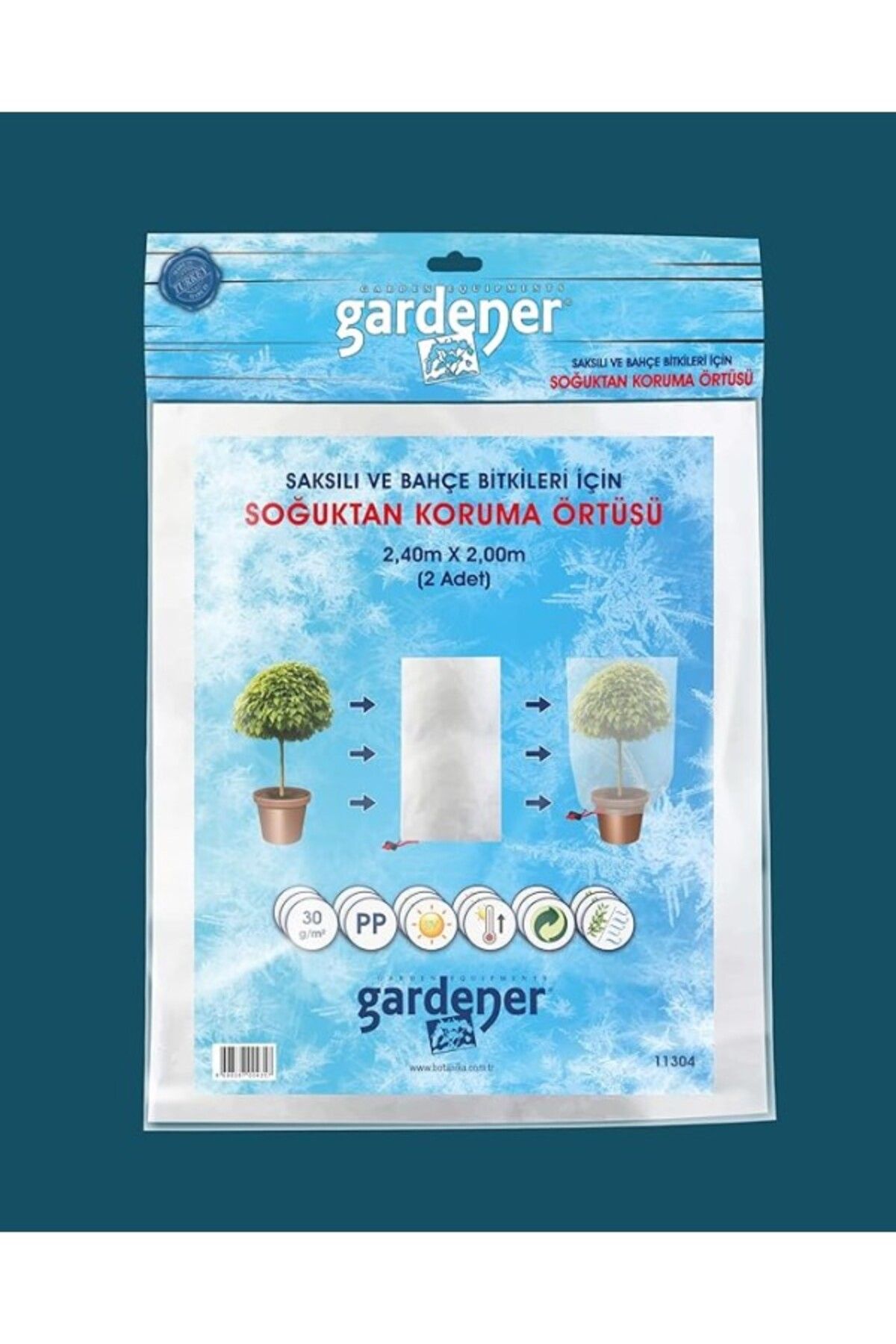 ShopZum Gardener 11304 Saksılı Bitkiler Soğuktan Koruma Örtüsü 30 G - 2,4 M X 2 M (paket Içeriği 2