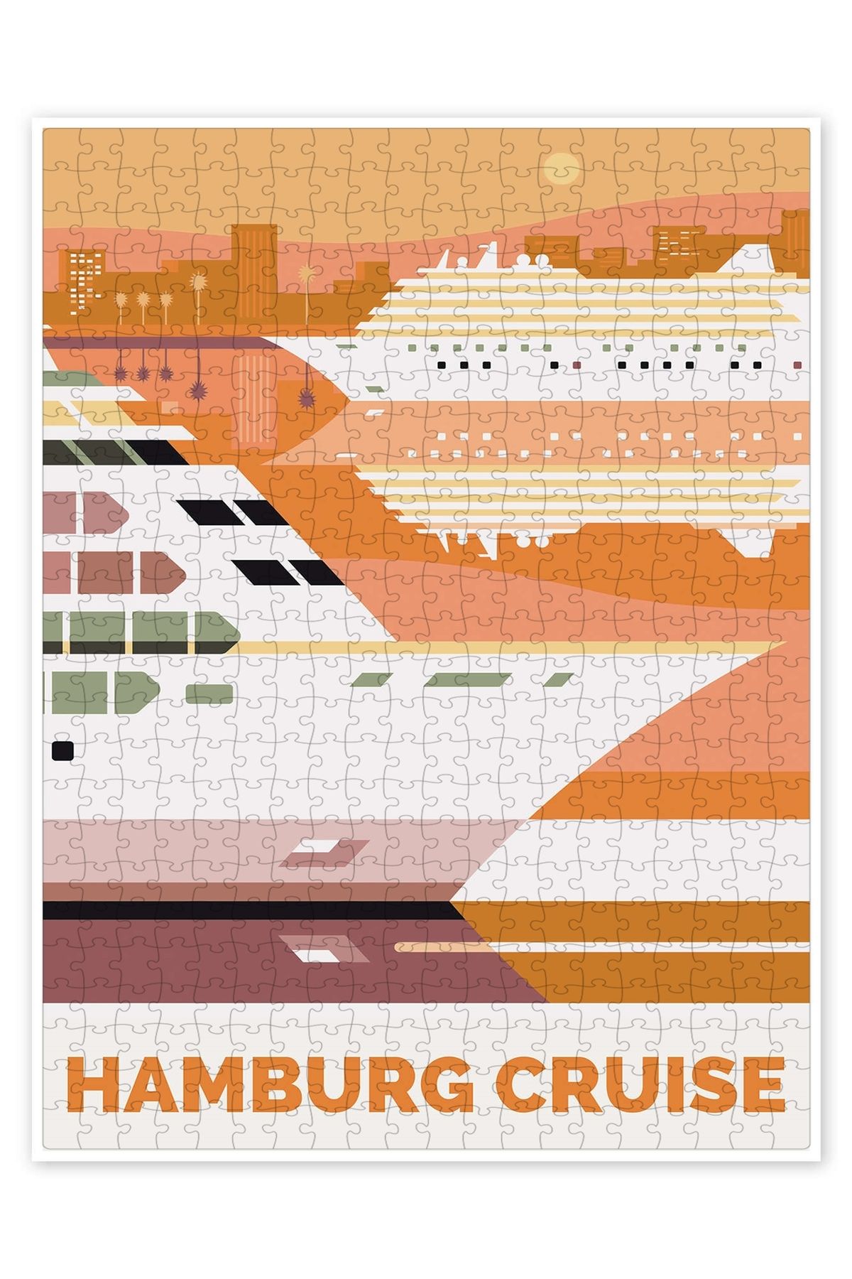 Jeronkarji Hamburg Cruise 500 Parça Puzzle Yapboz Şehir Manzara Temalı Hobilik