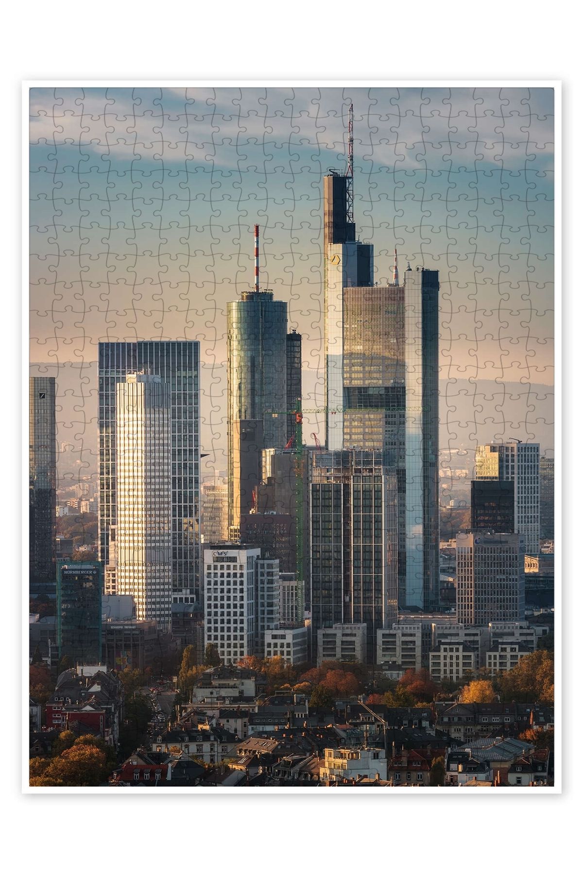 Jeronkarji Frankfurt Skyline'ın Gökdelenleri 500 Parça Puzzle Yapboz Şehir Manzara Temalı Hobilik