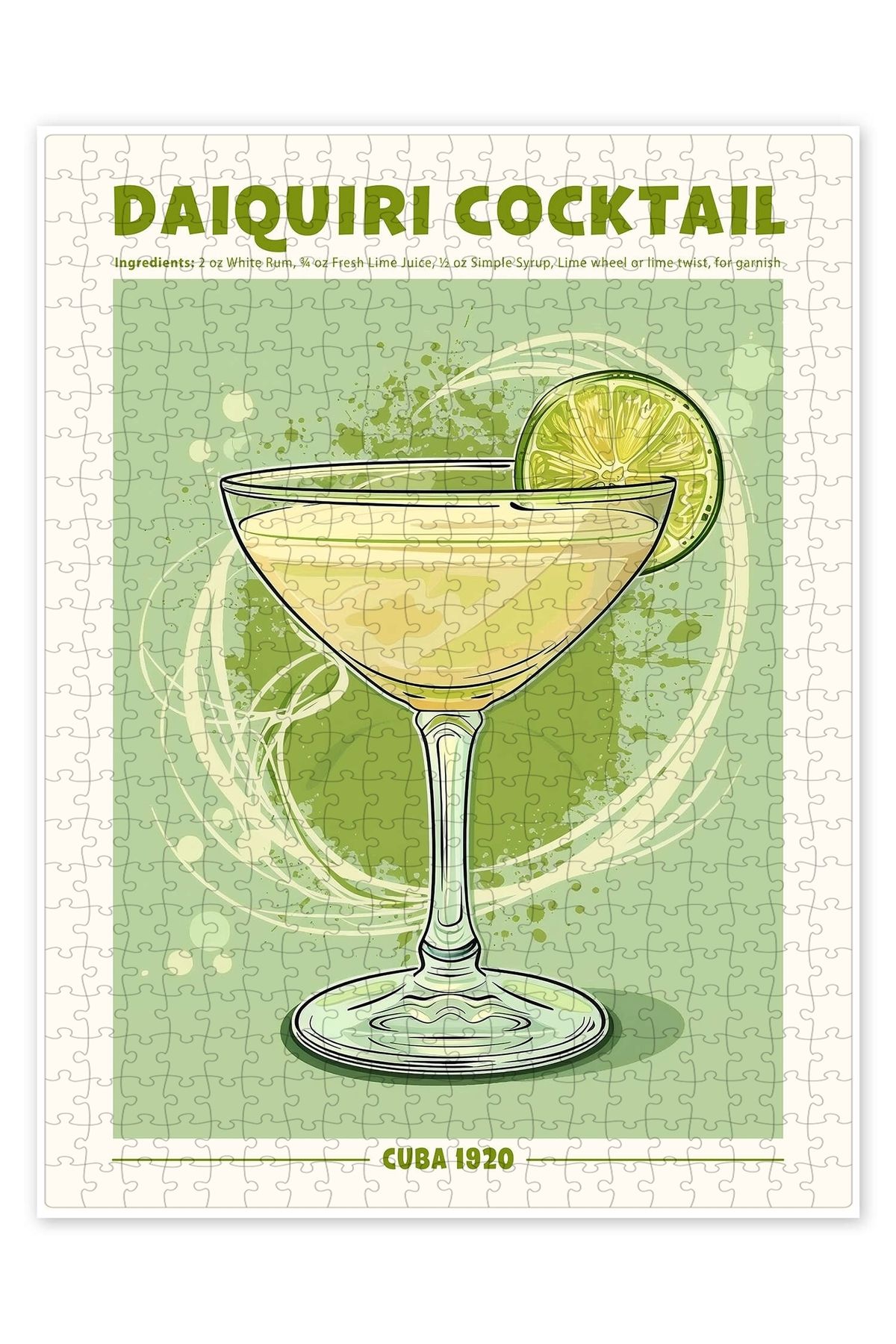 Jeronkarji Daiquiri Kokteyli, Küba 1920 500 Parça Puzzle Yapboz Mutfak Temalı Yetişkinler için