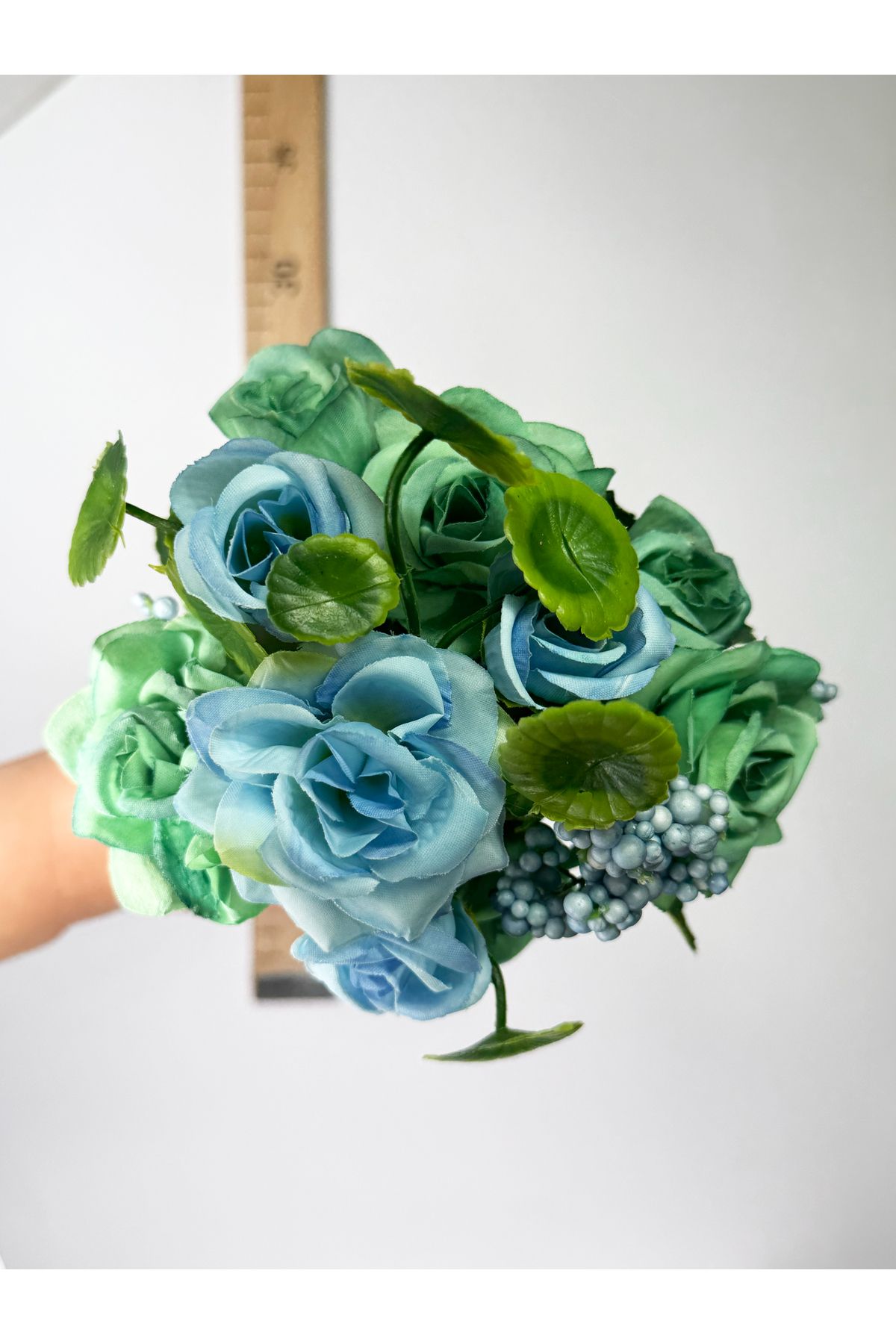 Hobi Stok Yapay Gül Küçük Demet - Yapay Çiçek - Süs Çiçeği - El Çiçeği - Plastik Çiçek - 35cm
