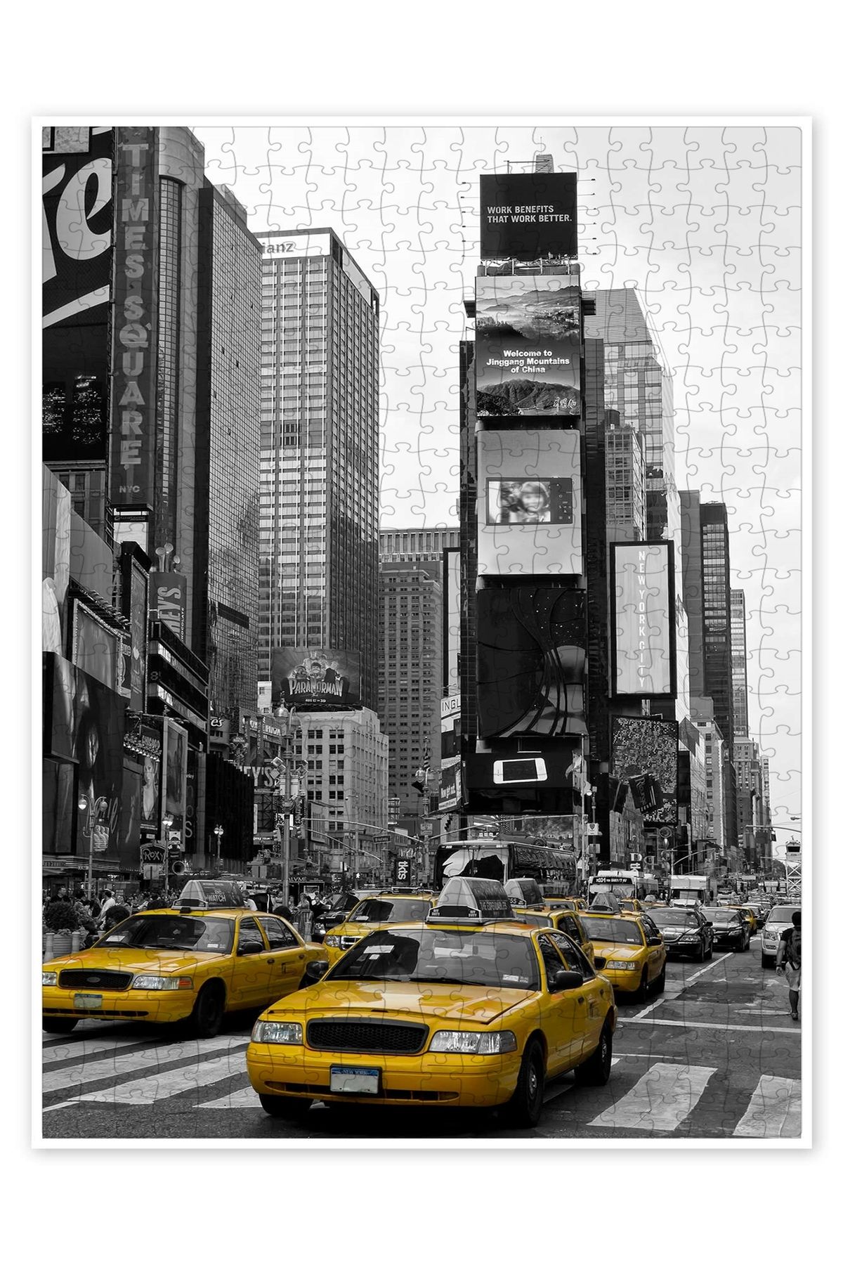 Jeronkarji NEW YORK ŞEHRİ Times Meydanı 500 Parça Puzzle Yapboz Şehir Manzara Temalı Hobilik