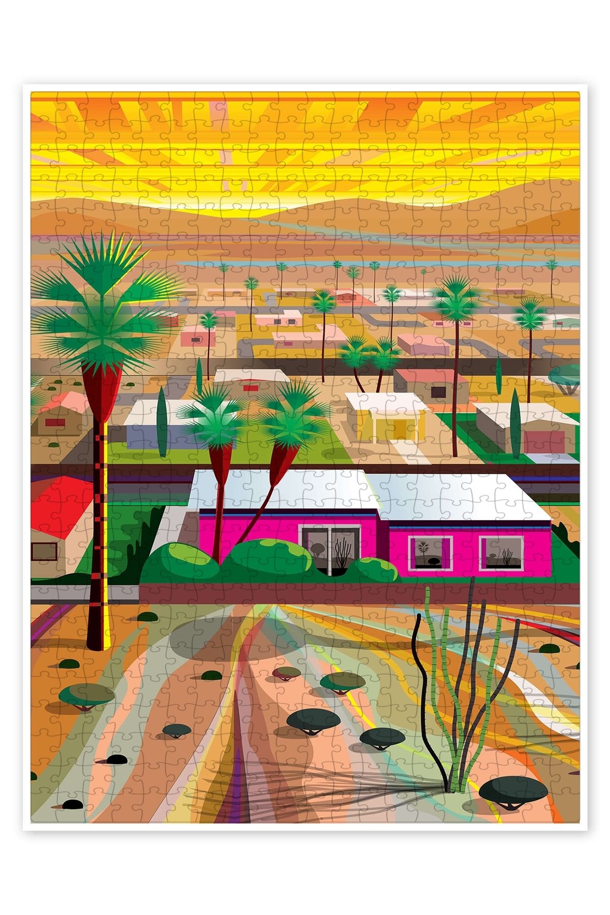 Jeronkarji Twentynine Palms 500 Parça Puzzle Yapboz Şehir Manzara Temalı Hobilik