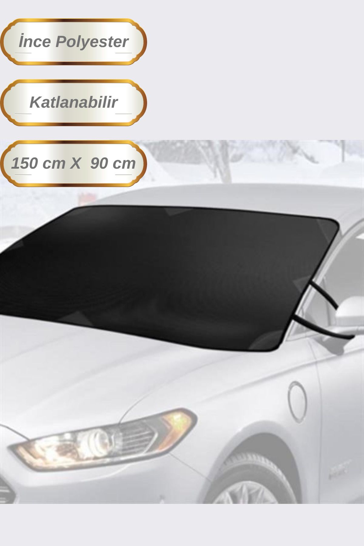 Hane Dostu 150 CM Büyük Boy Araçlar İçin Katlanabilir Ön Cam Güneş Brandası | Buz Brandası