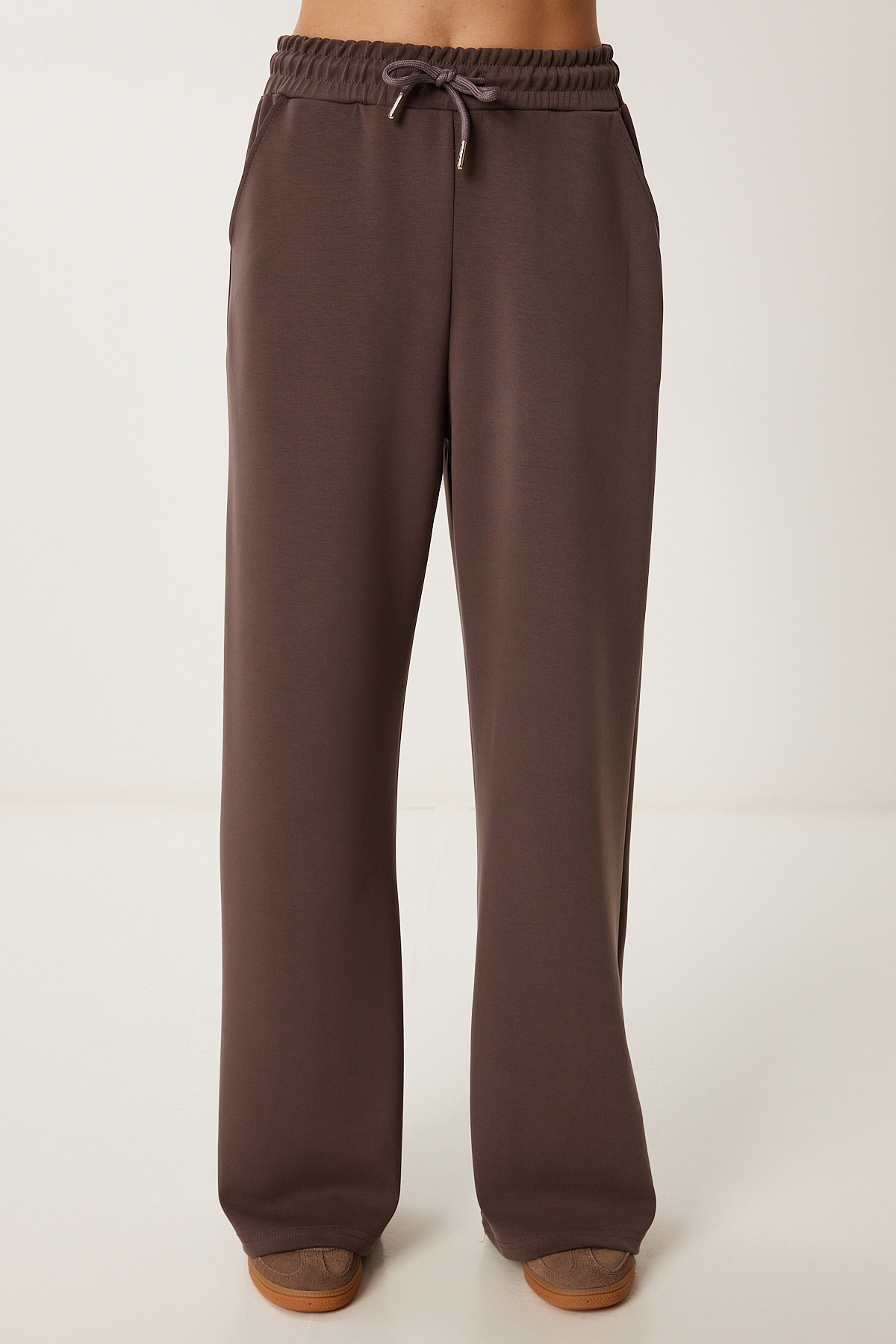 Lovelyİstanbul  Geniş Paça Modal Eşofman Altı KAKAO LUB0070 - Görsel 4