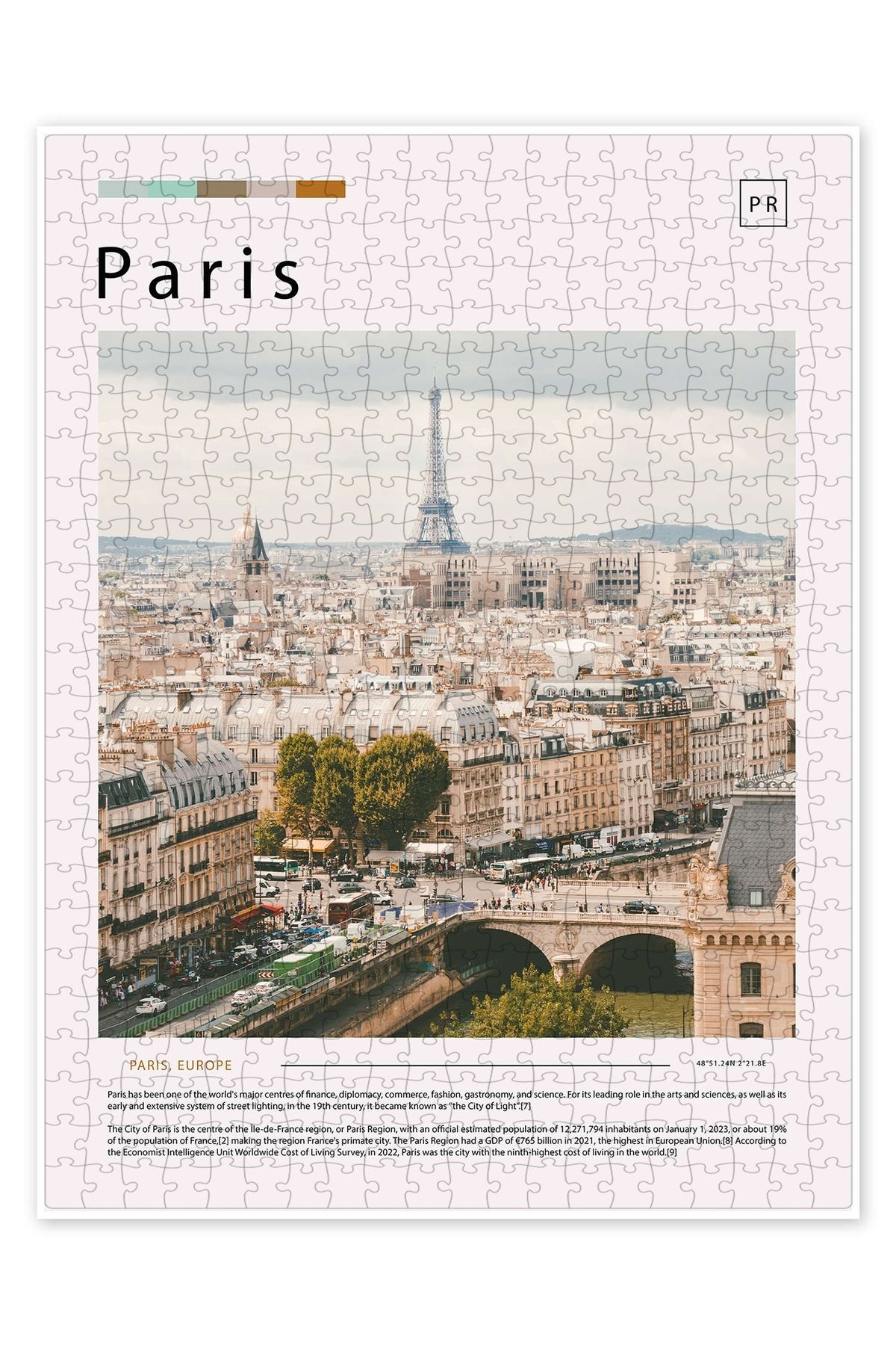 Jeronkarji Paris Şehir Manzarası 500 Parça Puzzle Yapboz Şehir Manzara Temalı Hobilik
