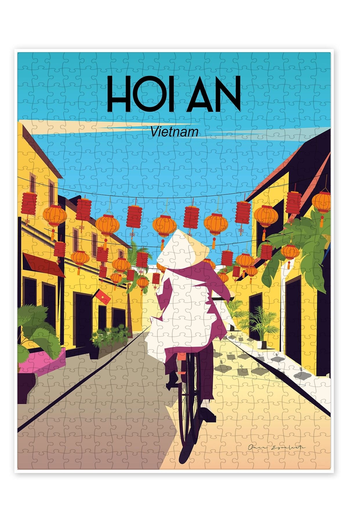 Jeronkarji Hoi An Vietnam 500 Parça Puzzle Yapboz Şehir Manzara Temalı Hobilik