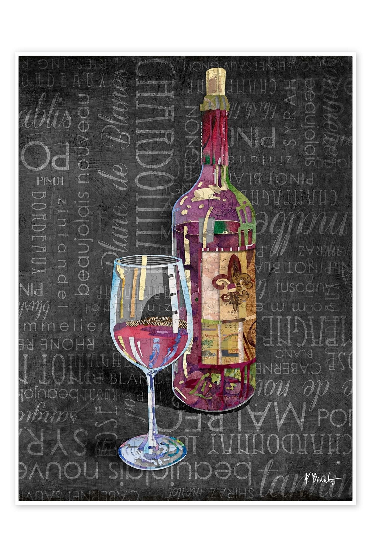 Jeronkarji Chianti Şarap 500 Parça Puzzle Yapboz Mutfak Temalı Yetişkinler için