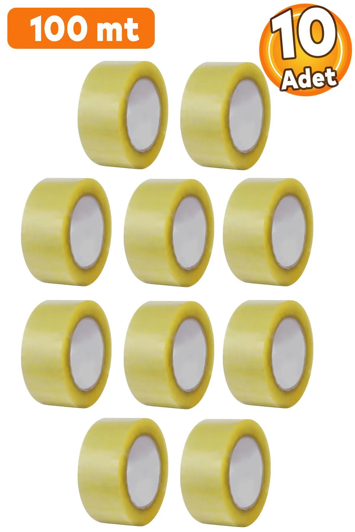 stfast st 10 Adet Süper Güçlü Şeffaf Koli Bandı 45 Mm x 100 Metre Kopmayan Yapışkanlı Bant Hızlı Yapıştırıcı