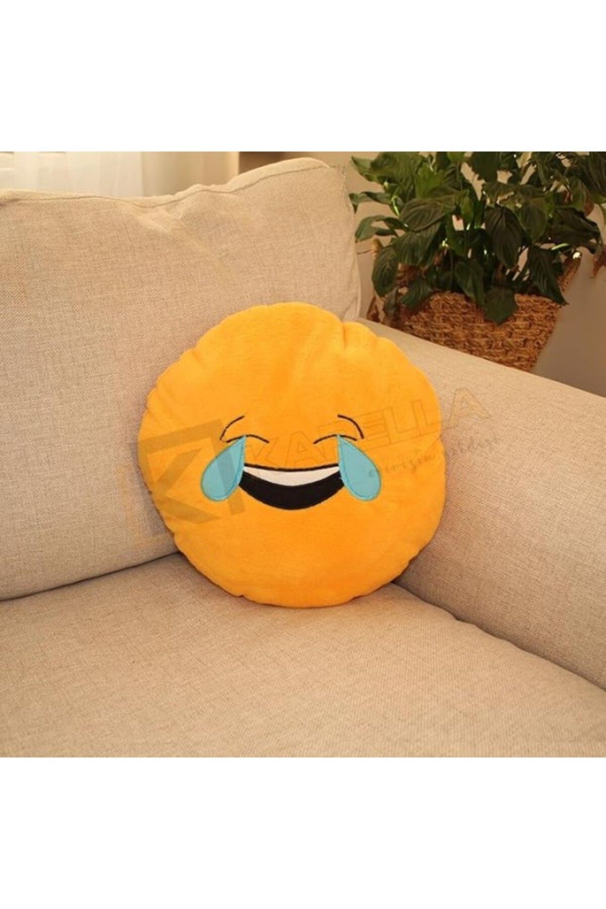 ShopZum Emoji Yastik Kutulu Gülen Gözyaşi 40 X 40
