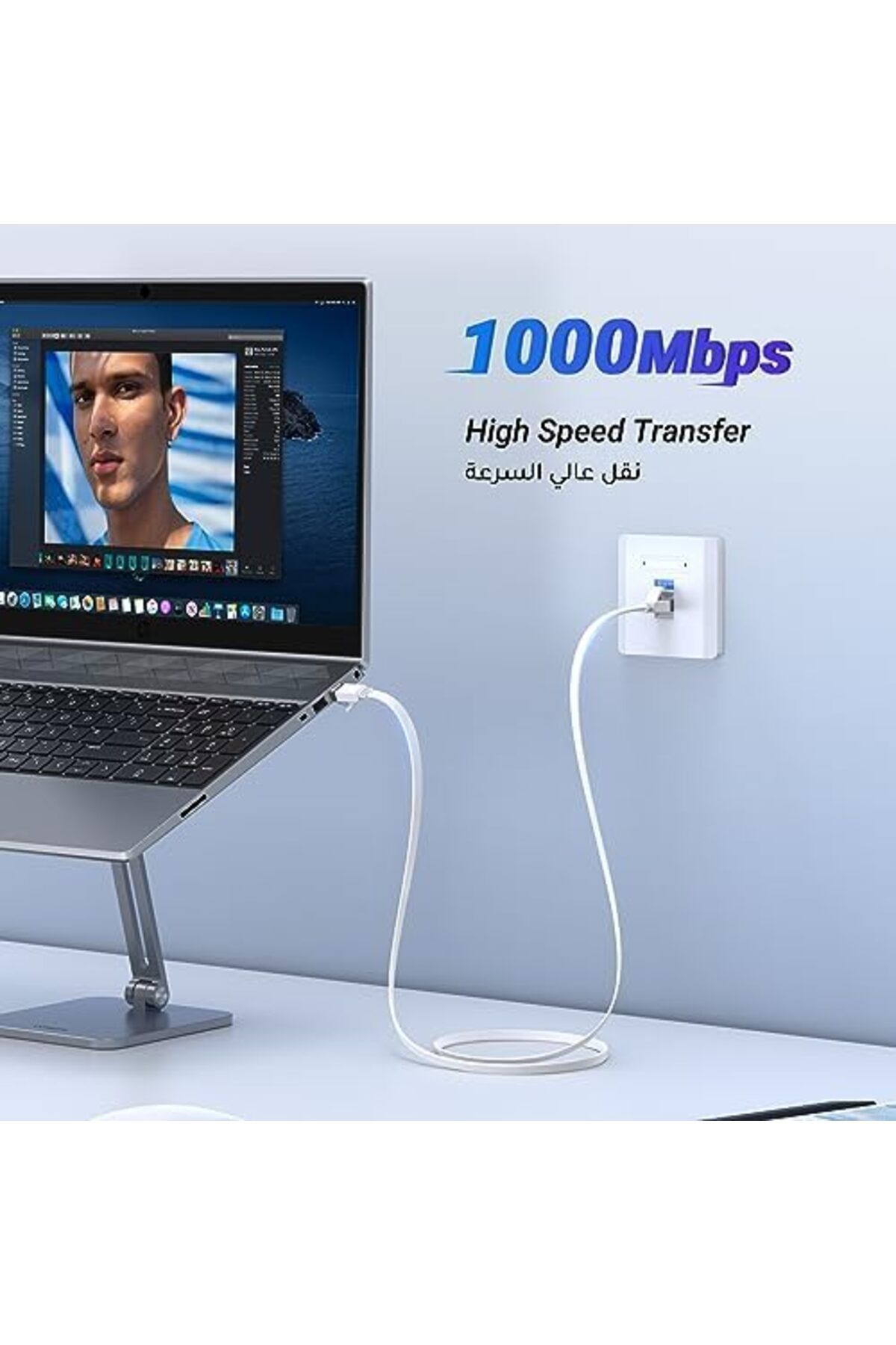 Ugreen-Ethernet Cable 5M Cat6 1000Mbps Flat Lan Internet Network Cable High-Speed Shielded Cord RJ45 6