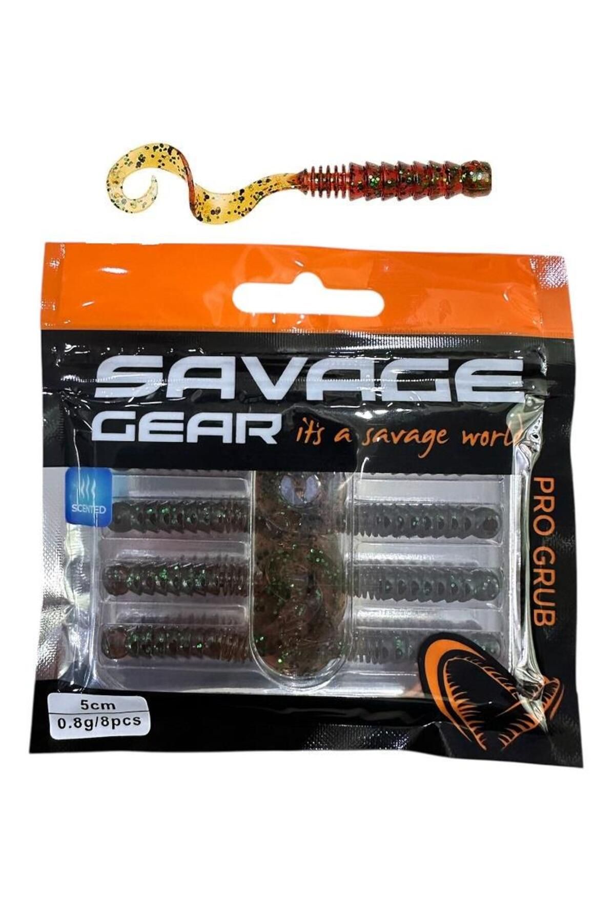 Savage Gear Pro Grub 5cm 0.8gr LRF Silikon Yem 8 Adet Green Pumpkin