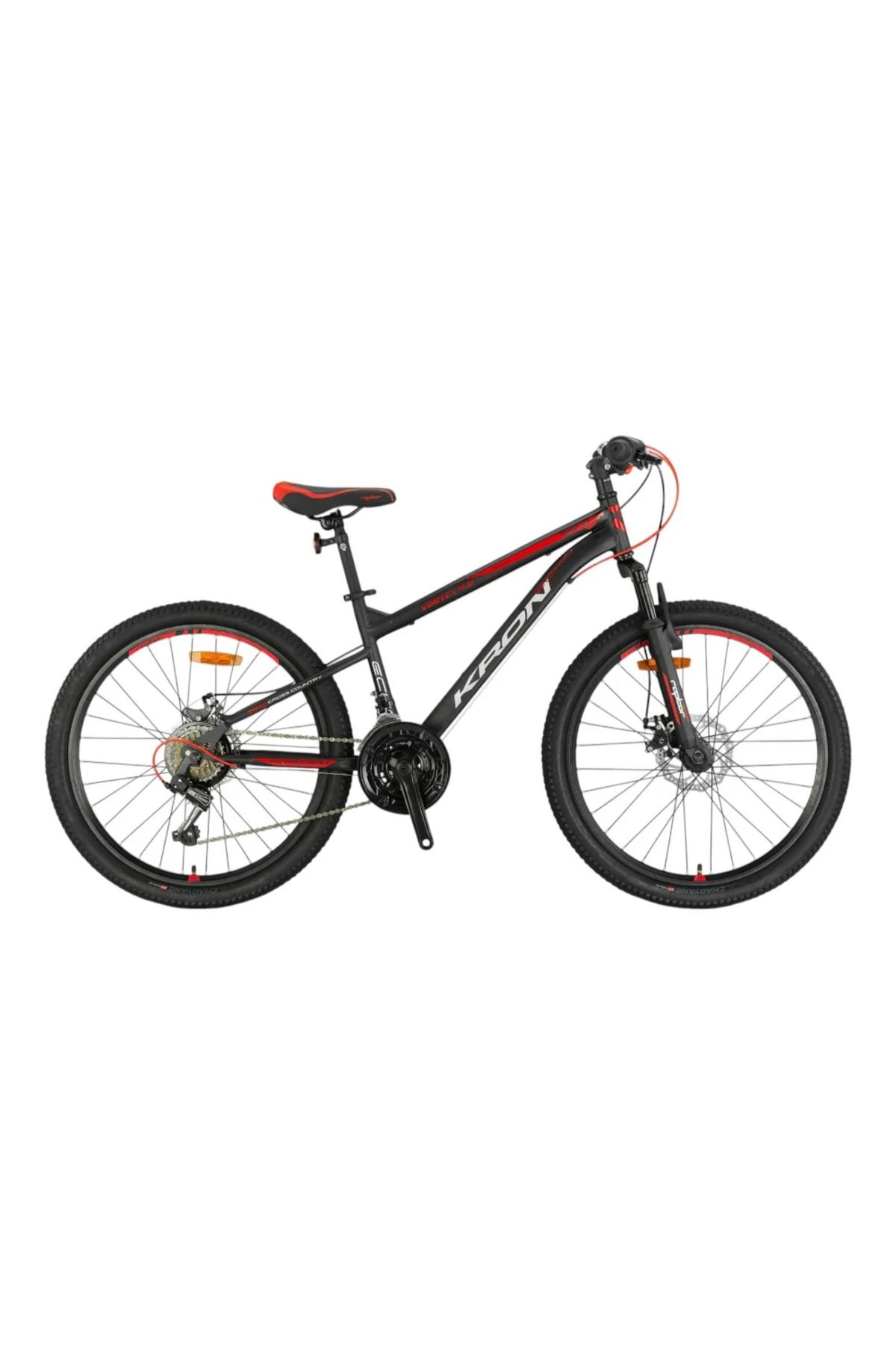 Kron VORTEX 4.0 - 26" MTB - 14' - 21 Vites - M.DISC - Mat Siyah-Gri/Kırmızı #KRN25-009