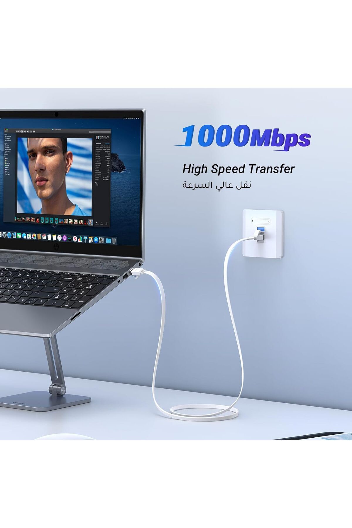 Ugreen-Ethernet Cable 5M Cat6 1000Mbps Flat Lan Internet Network Cable High-Speed Shielded Cord RJ45 5