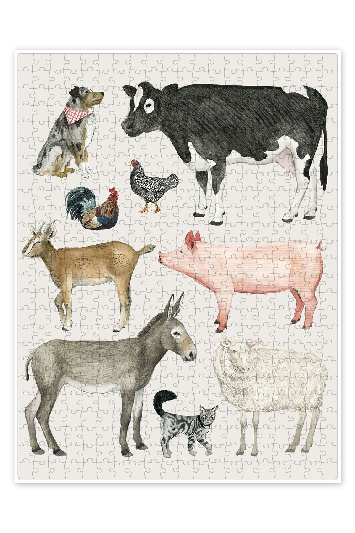 Jeronkarji Çiftlik Ailesi III 500 Parça Puzzle Yapboz Çocuklar için Neşeli Hayvan Temalı