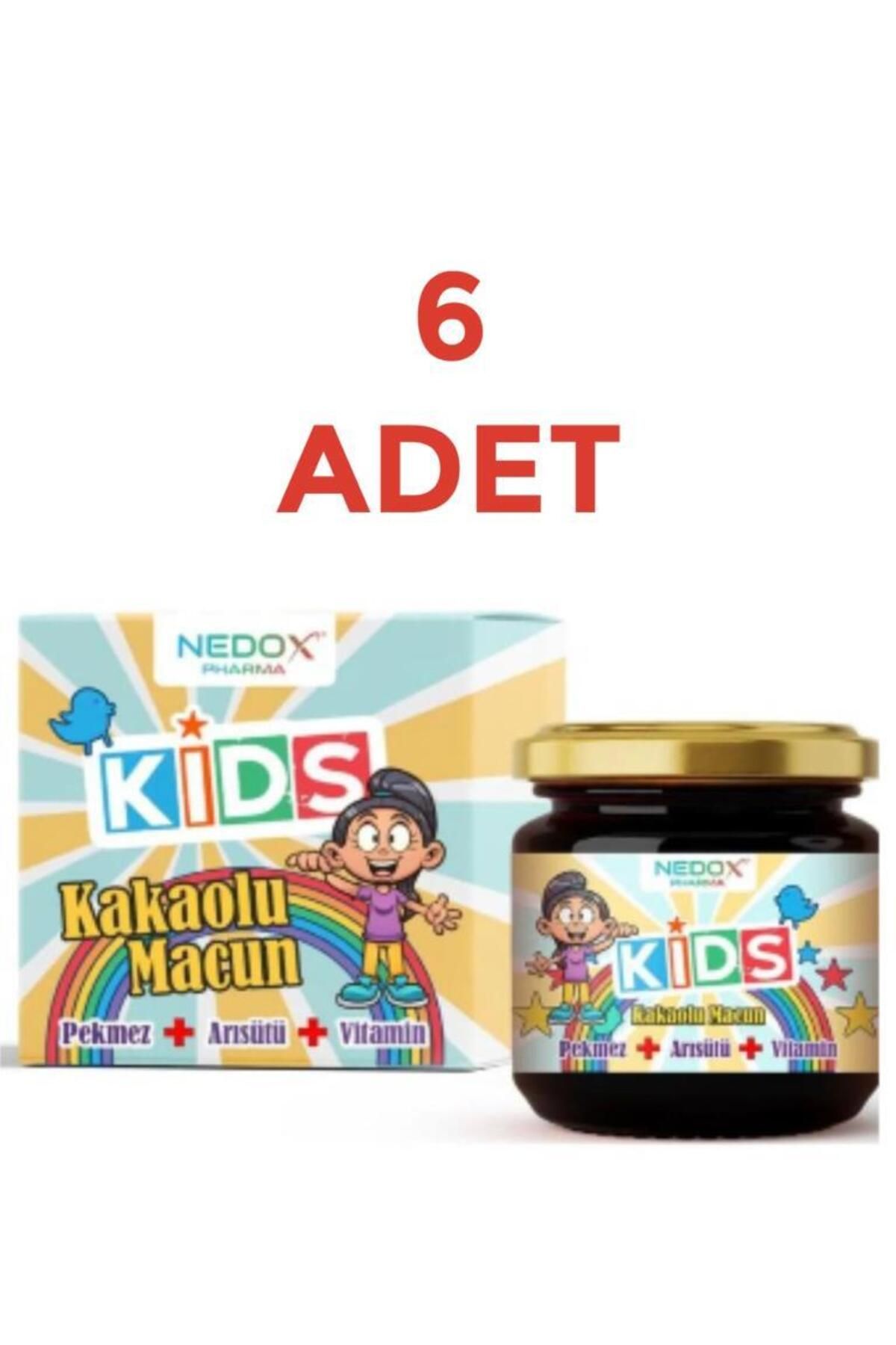 NEDOX 6 Adet Kids Çocuklar Için Özel - Arı Sütü, Pekmez, Bal Ve Vitamin Katkılı Kakaolu Macun