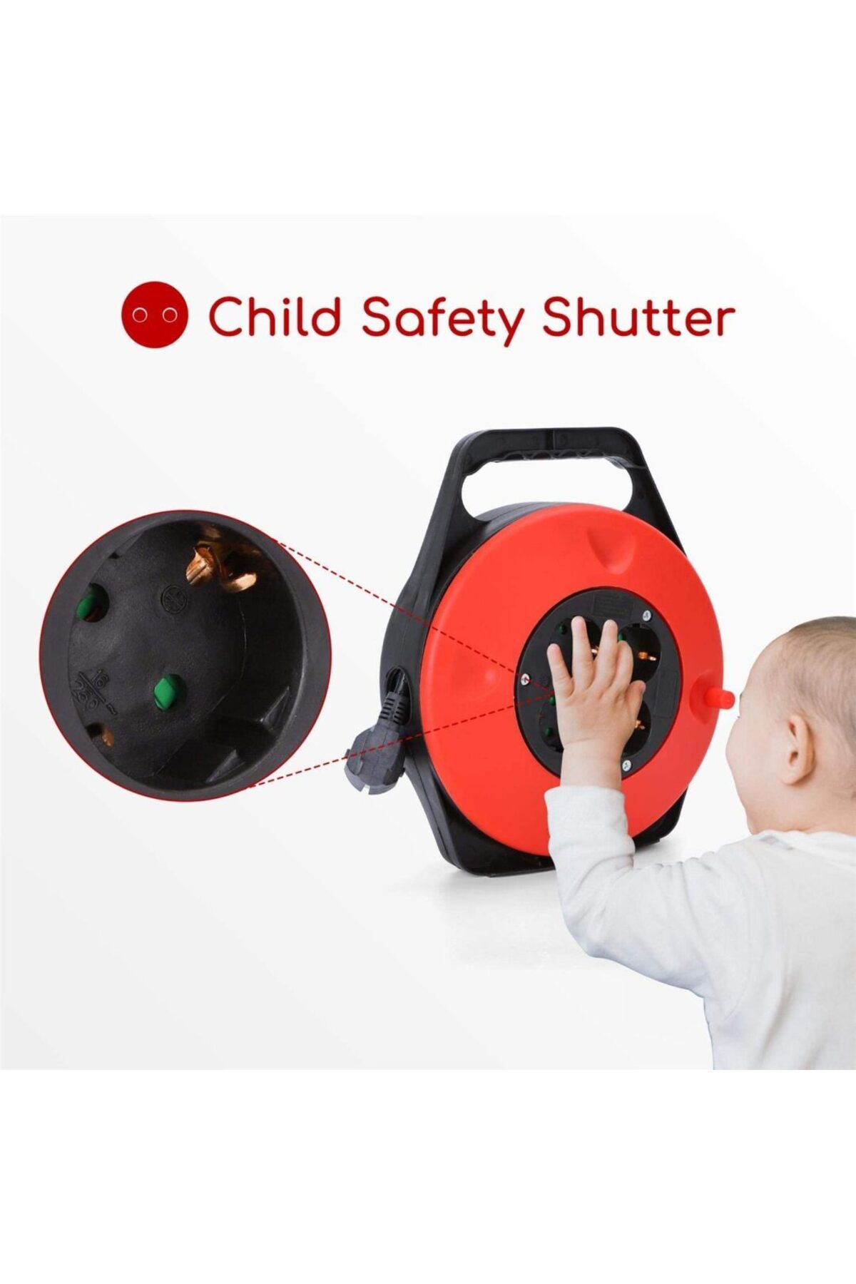 Sofia Concept-Extension Cord with Enclosed Reel, 4 Sockets, Overload Protection, Cord H05VV-F3G1.0mm², 2300W, 15m 5
