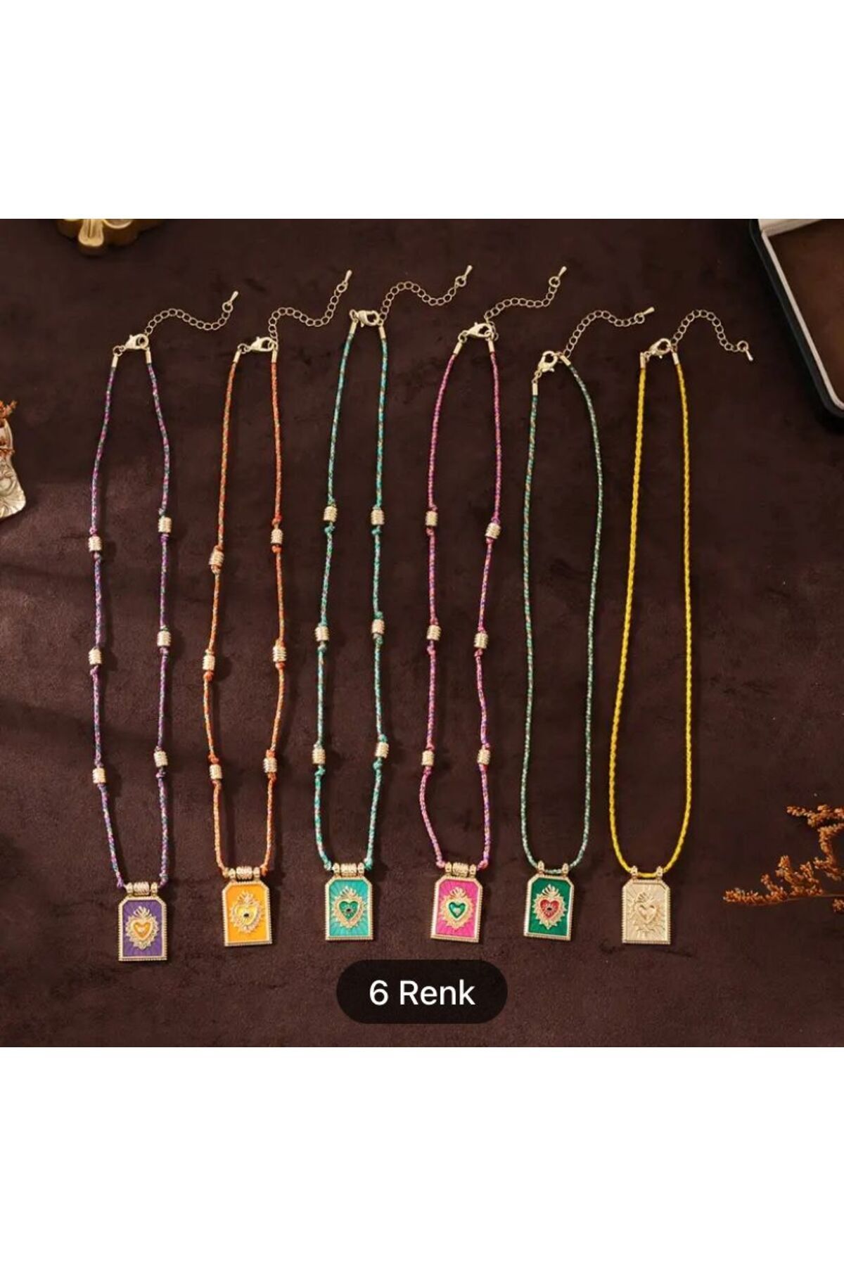 COUSİNS SHOP RENKLİ KALPLİ ŞANS KOLYE SUMMER