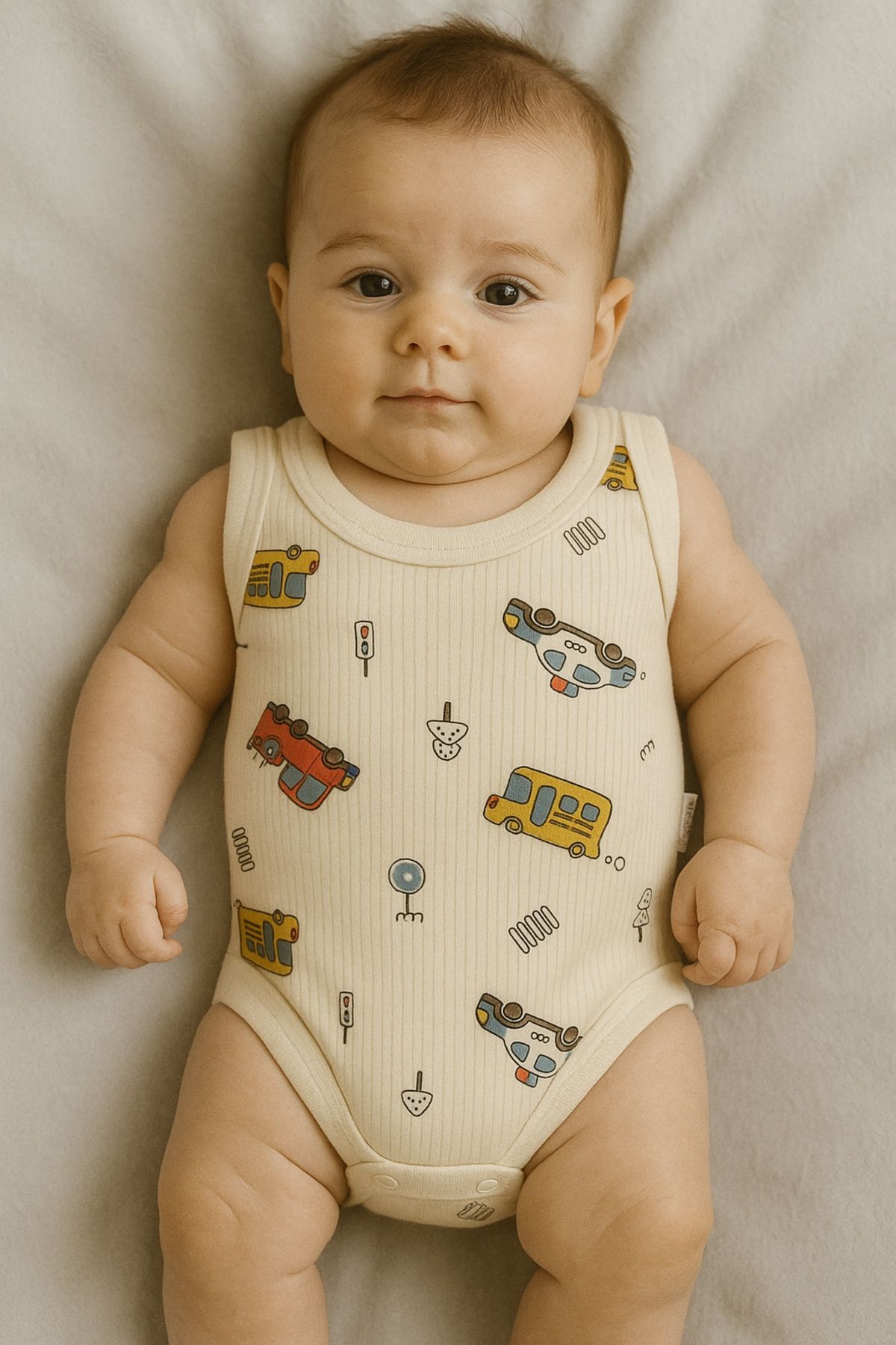 ANNELIESSE BABY Araba desenli 3 lü bebek body