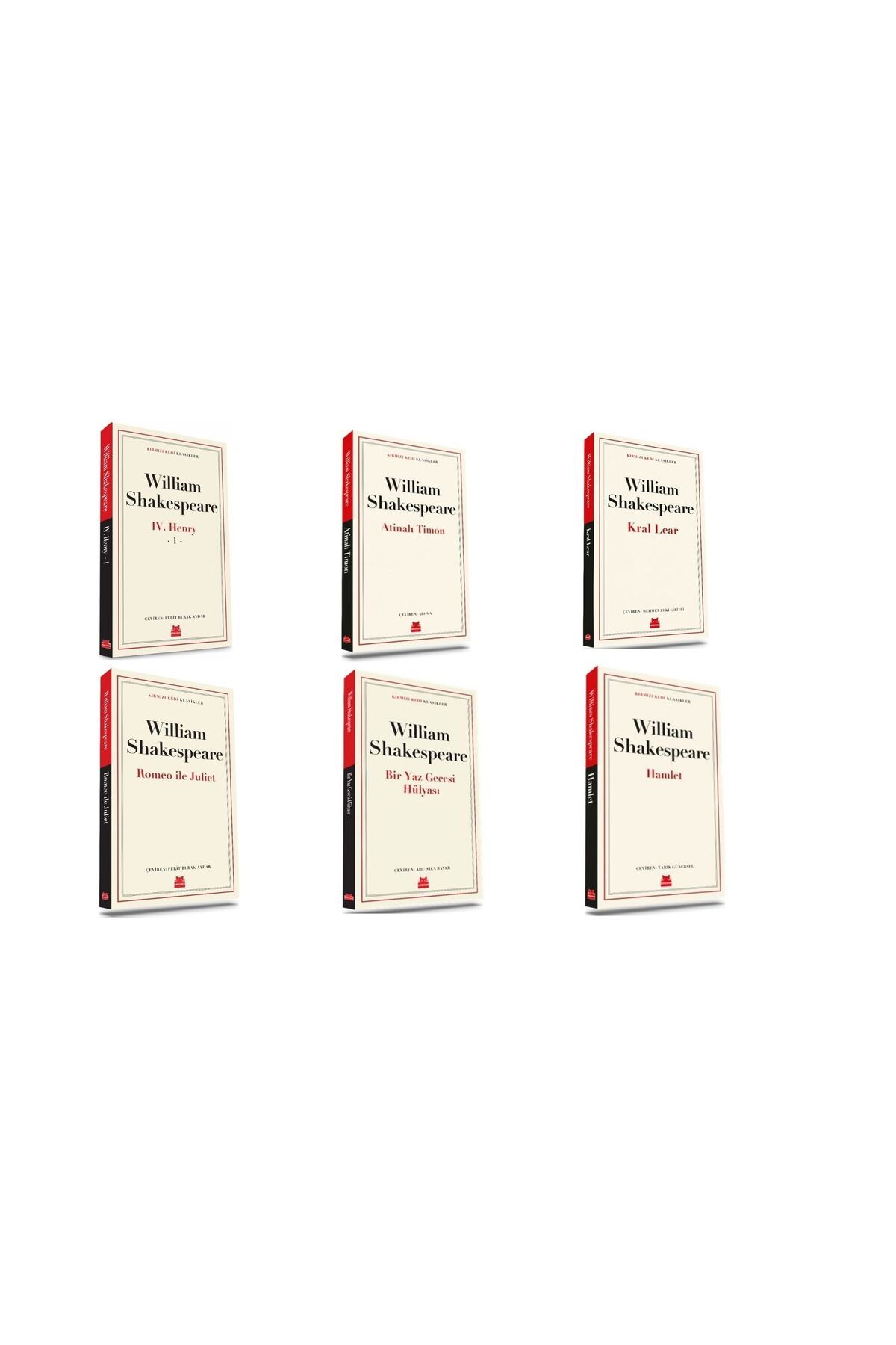 Kırmızı Kedi Yayınları William Shakespeare Seti 6 kitap