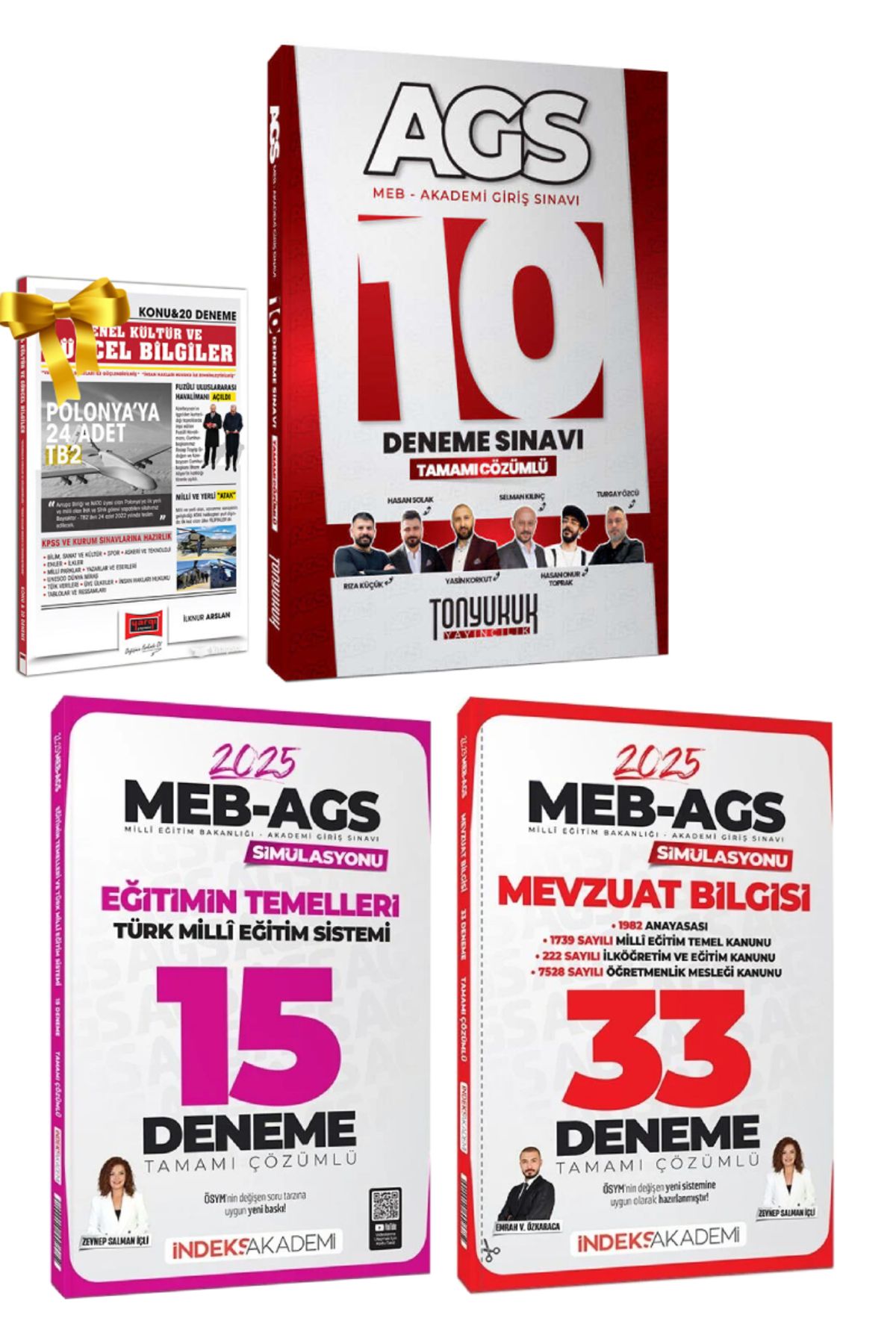 İndeks Akademi 2025 İndeks Akademi Eğitimin Temelleri Deneme+Mevzuat Deneme+Tonyukuk Yayıncılık MEB AGS Deneme