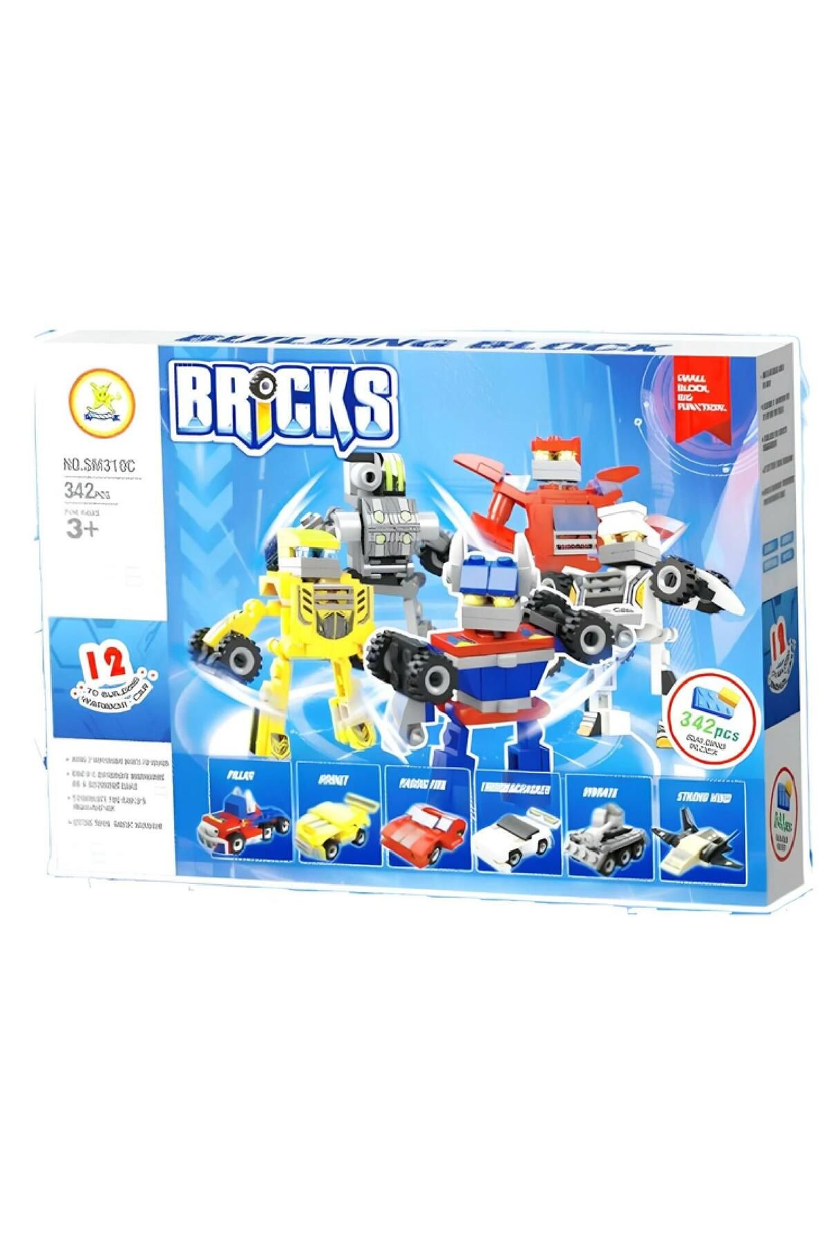 KIZILKAYA Kızılkaya Bricks Lego Transformers 6in1 342 Parça (SM310)