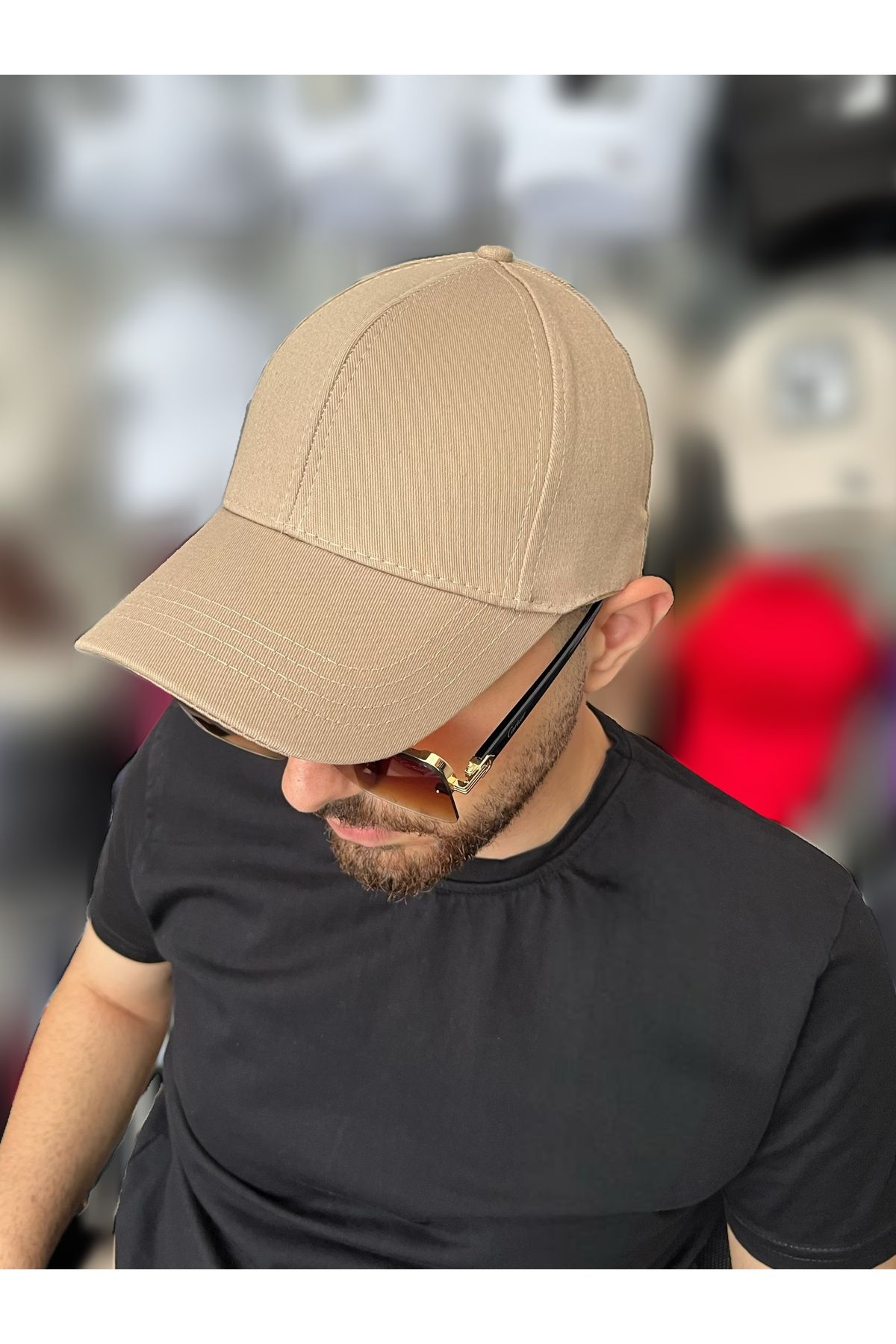 ZERAMİNE Düz Şapka Unisex Model %100 Pamuklu Cırtlı Ayarlanabilir Kadın-Erkek