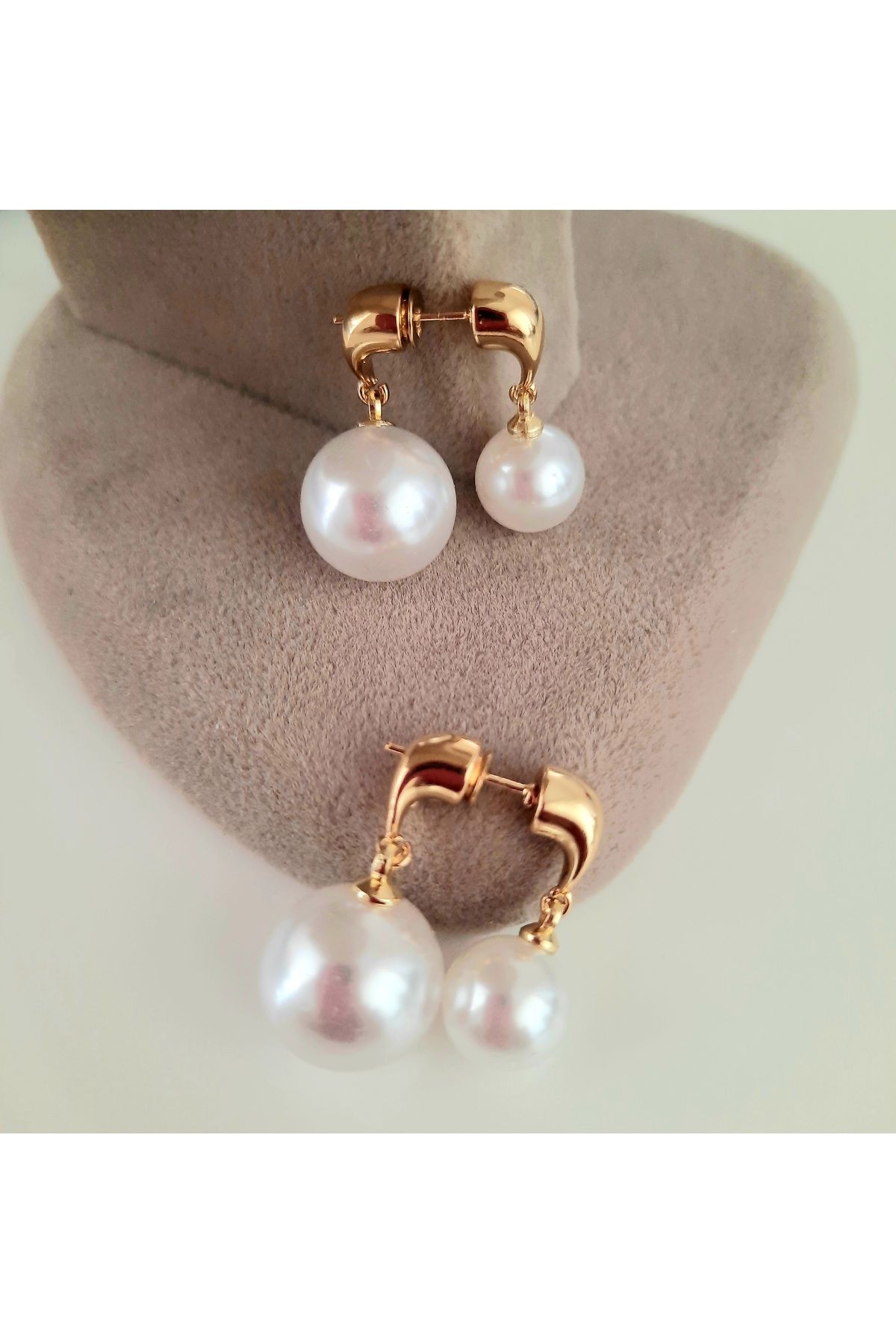 Helys Accessories İnci Gold Küpe