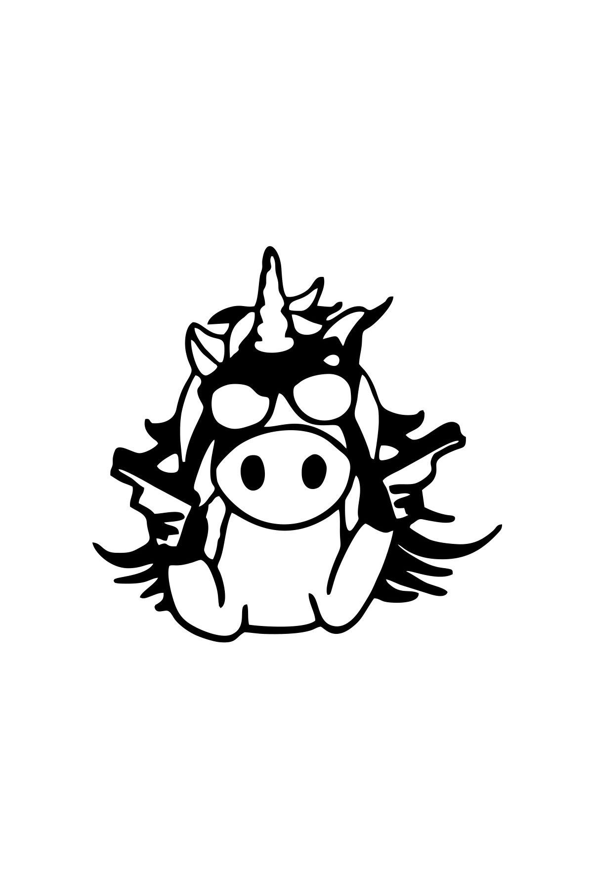 Reysa Tasarım Slah Tutan İnek Araba Sticker 17x17 Cm Siyah