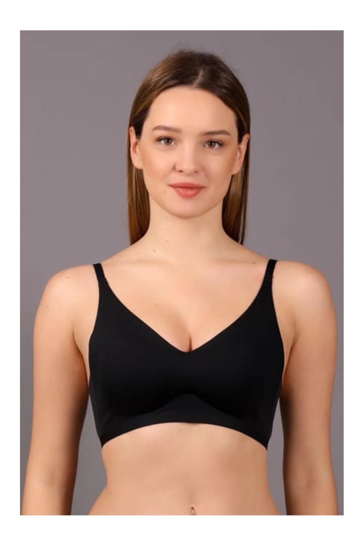 Butik Bra Balensiz 6120 Siyah Hayalet Siyah Bralet Sütyen