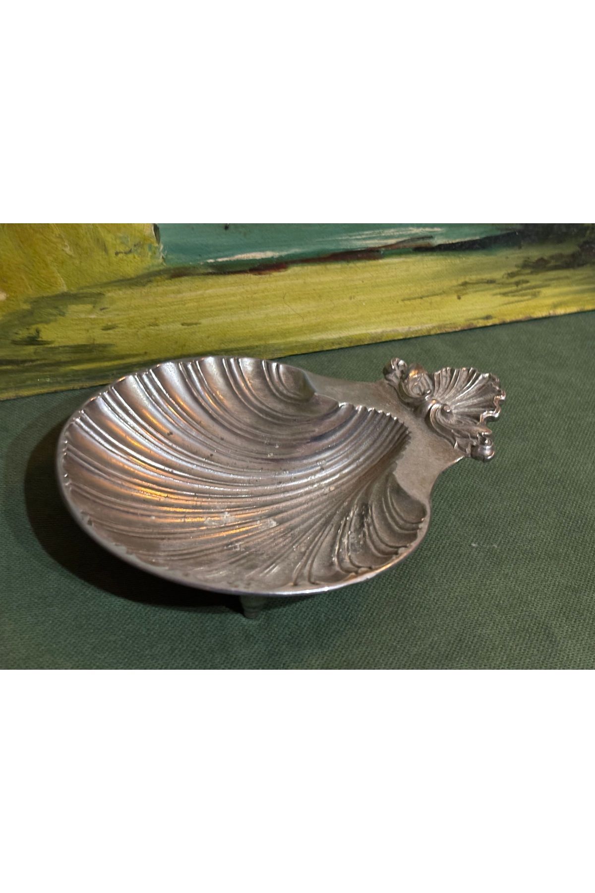 tayfuntufan antika koleksiyon İngiliz metal küllük 15 cm 12,5 cm ölçülerinde