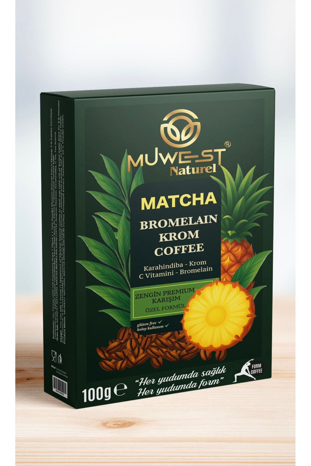 Muwest Naturel Matcha Bromelain Detox Kahve Premium Seri
