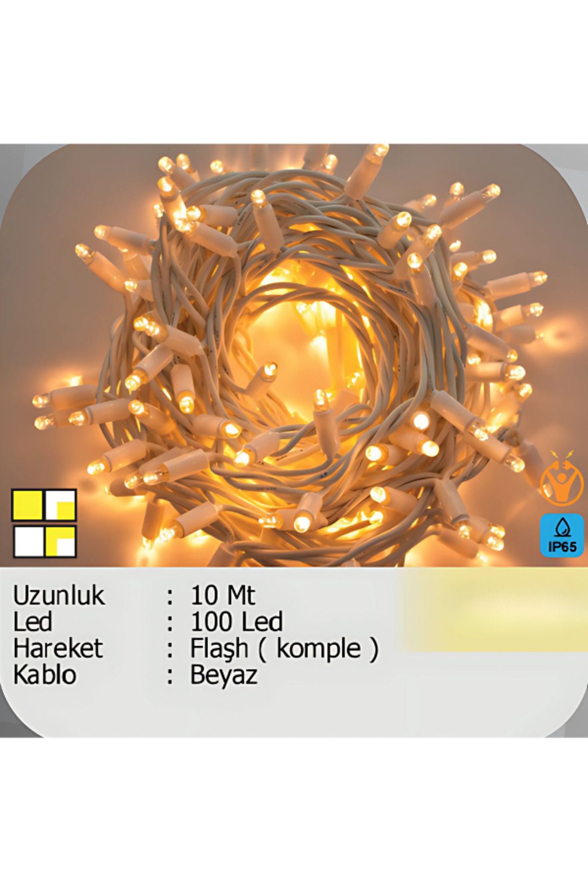 ELKHOUSE ElektrikHouse LED Peri Işığı 100 LED FLASH 10 metre
