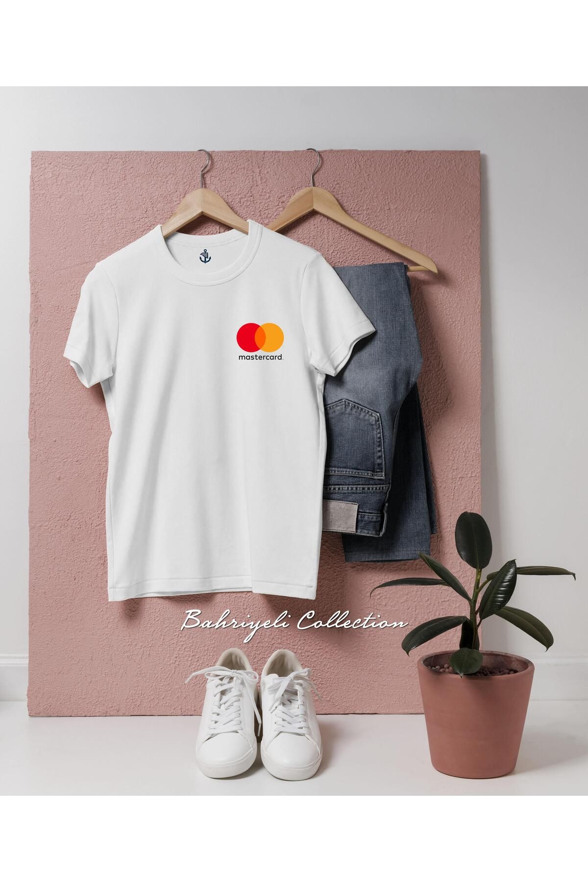 bahriyeli.jpeg Oversize Logo Mastercard Product Font Cep Tasarımlı Unisex T-Shirt