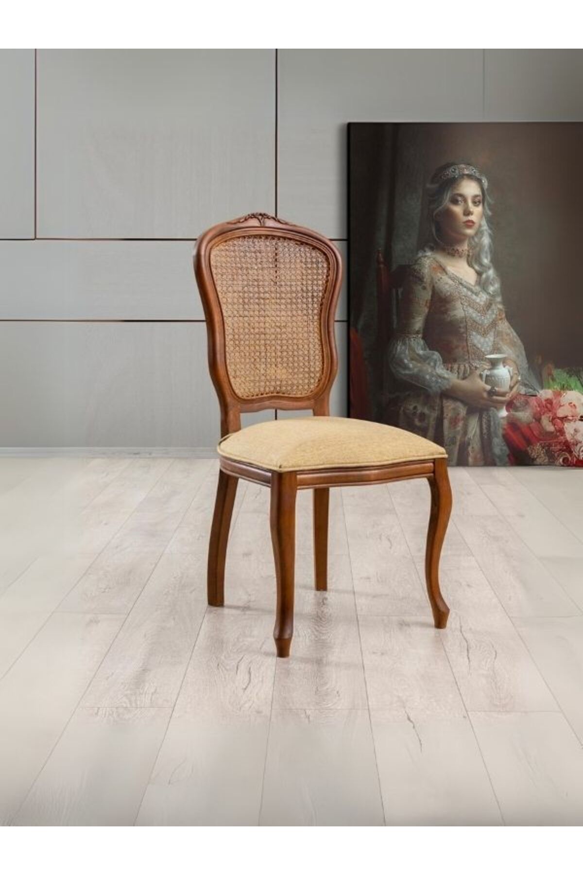 Gazzini Furniture Victoria Hazeranlı Ahşap Oymalı Country Sandalye