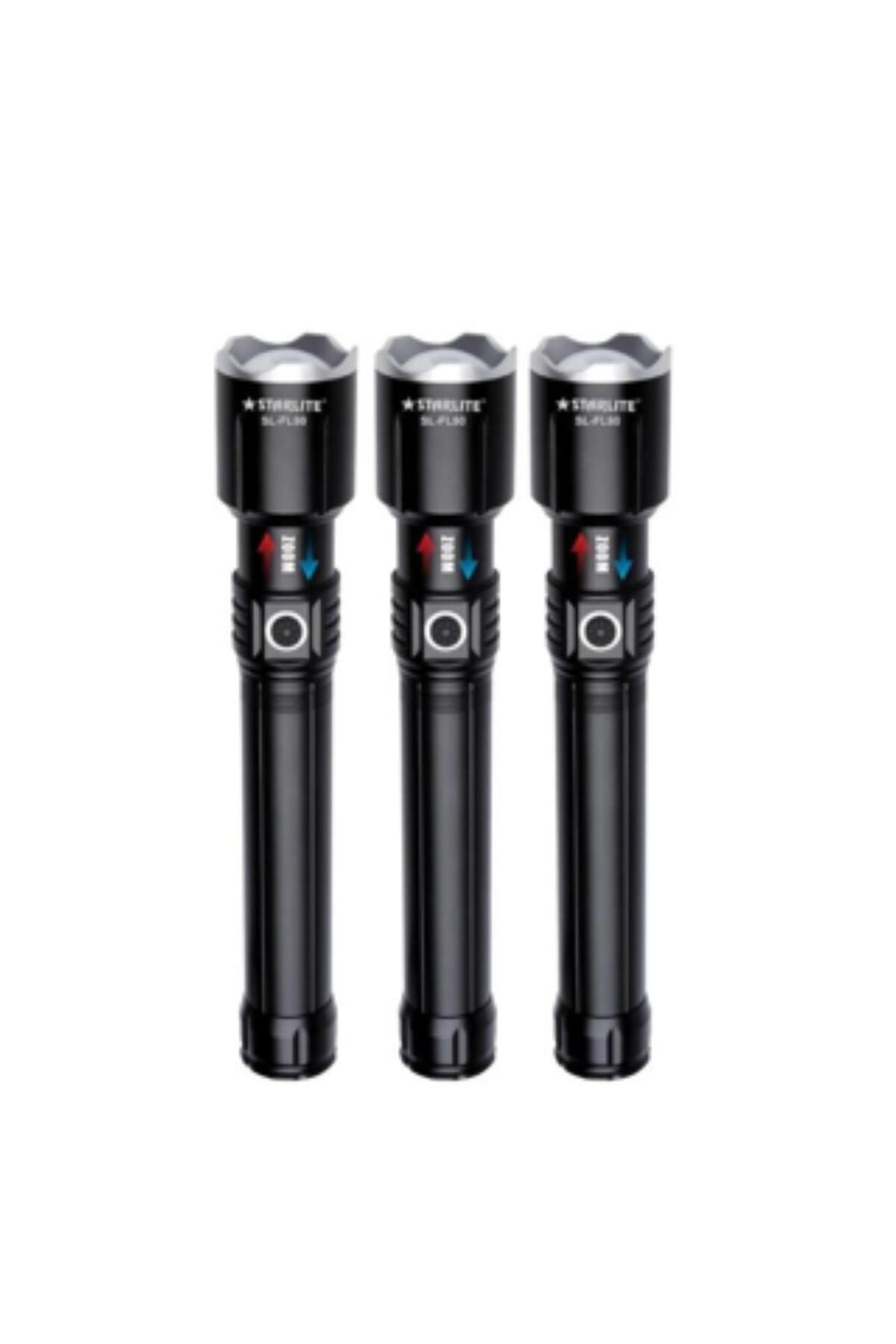 Generic-STARLITE 3-in-1 SL-FL90 Rechargeable LED Flashlight Set 30W Laser Light, 2000 Lumens, 12000mAh 1