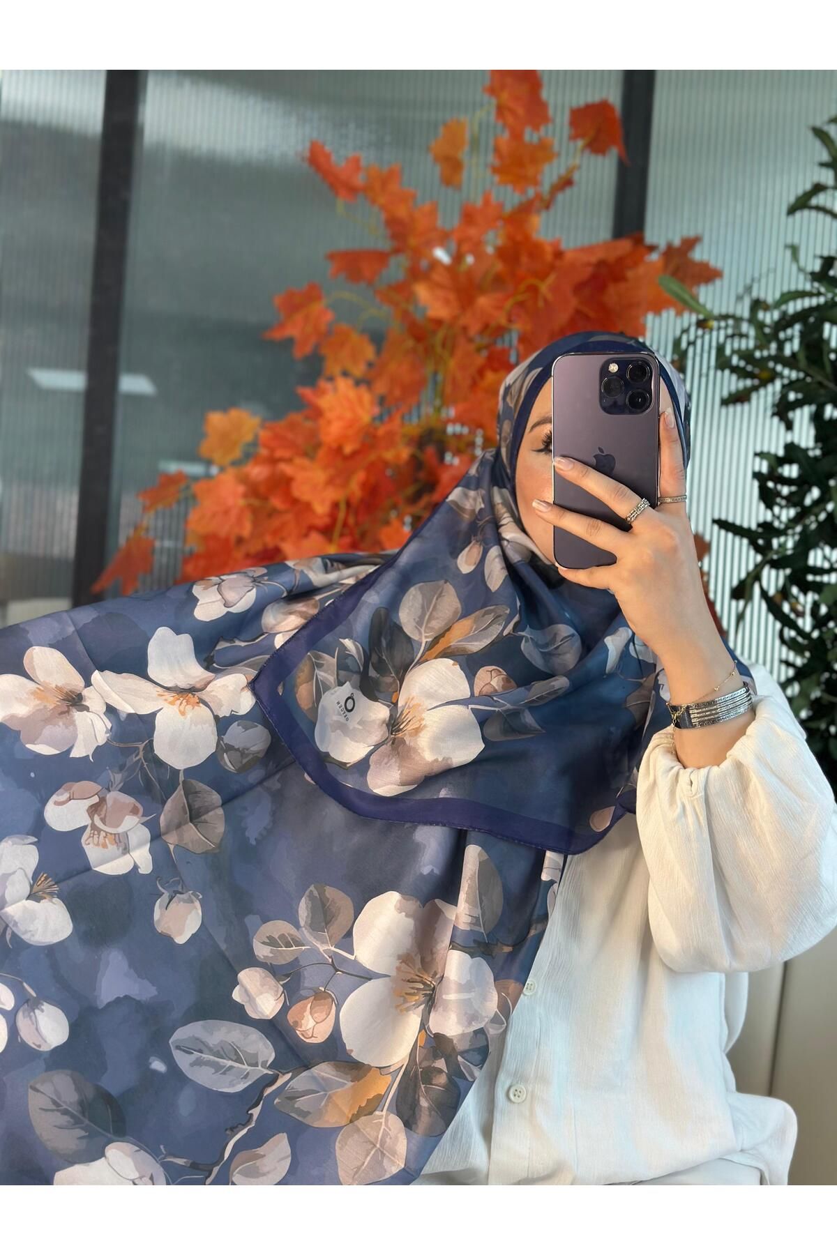 Oxygen Scarfs Wild Rose Pamuk ipek Şal-10007