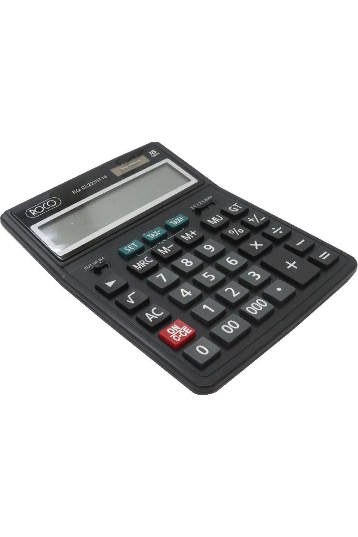 Roco-CL2239T16 Desktop Calculator – 16-Digit, Large Display, Grey/Silver 2