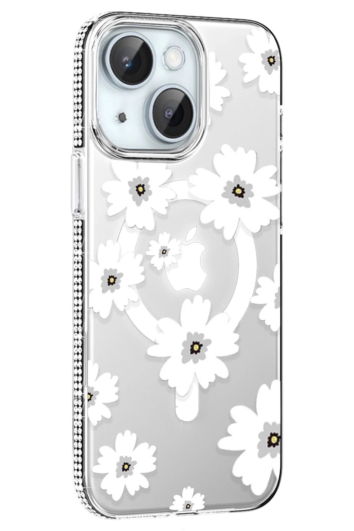 CepteToptan Joko Apple iPhone 14 Floral Magsafe Kapak - Beyaz