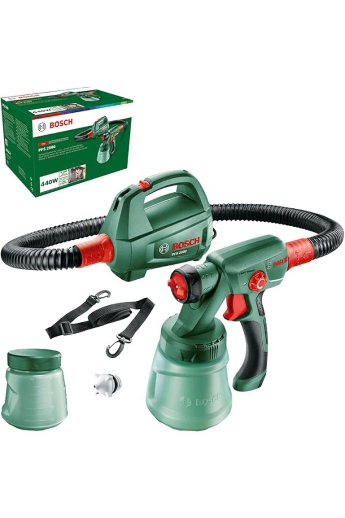 ShopZum Bosch Elektrikli Boya Püskürtme Sistemi Pfs 2000 (VERNİK, CİLA VE DUVAR BOYASI IÇİN, KUTUDA)