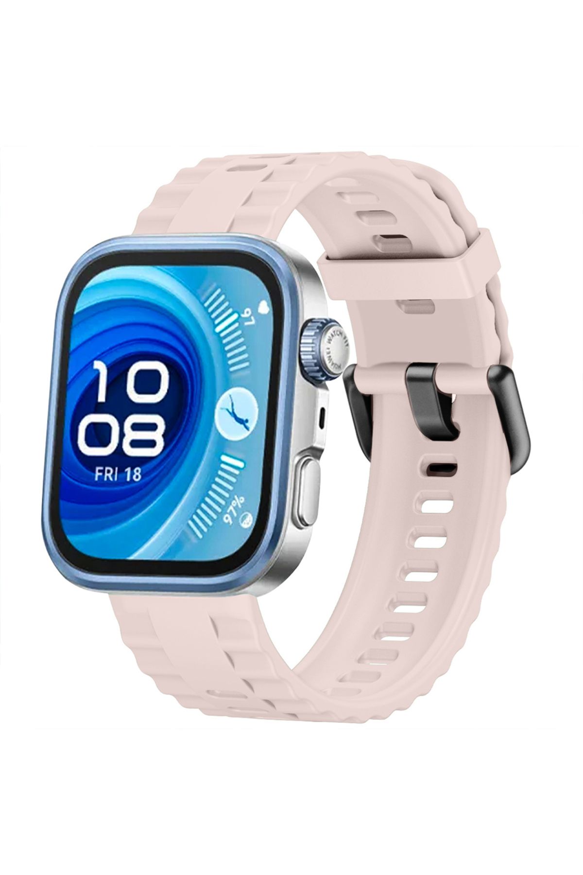 Sneezy Huawei Watch Fit3 Fit 4 Fit 4 Pro İle Uyumlu GlacierFlex Metal Tokalı Spor Silikon Kordon