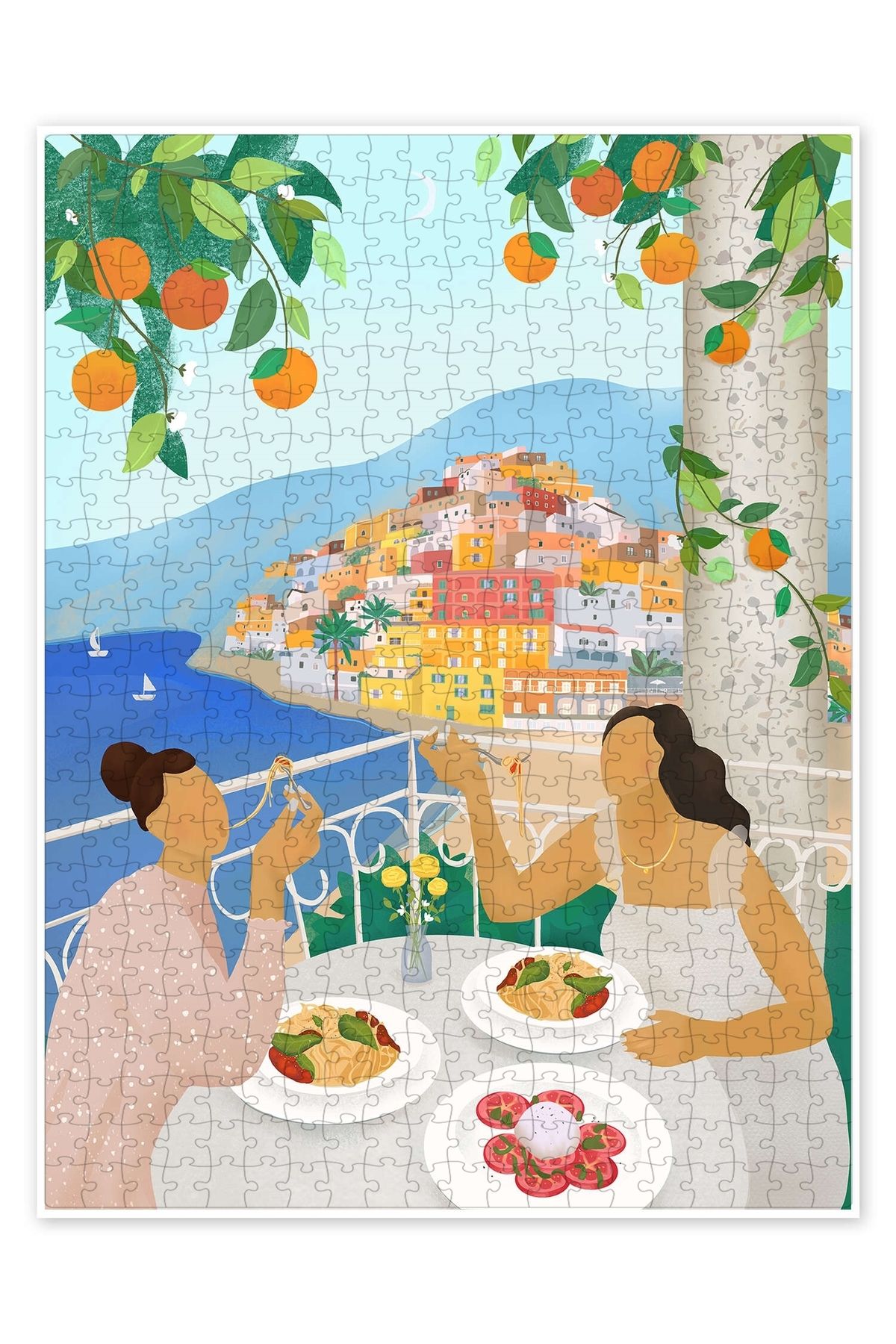 Jeronkarji Positano'daki Kızlar 500 Parça Puzzle Yapboz Mutfak Temalı Yetişkinler için