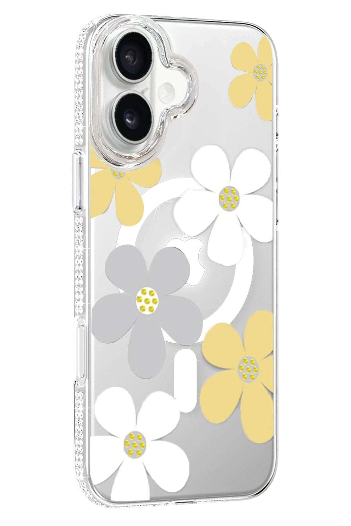 CepteToptan Joko Apple iPhone 16 Floral Magsafe Kapak - Sarı