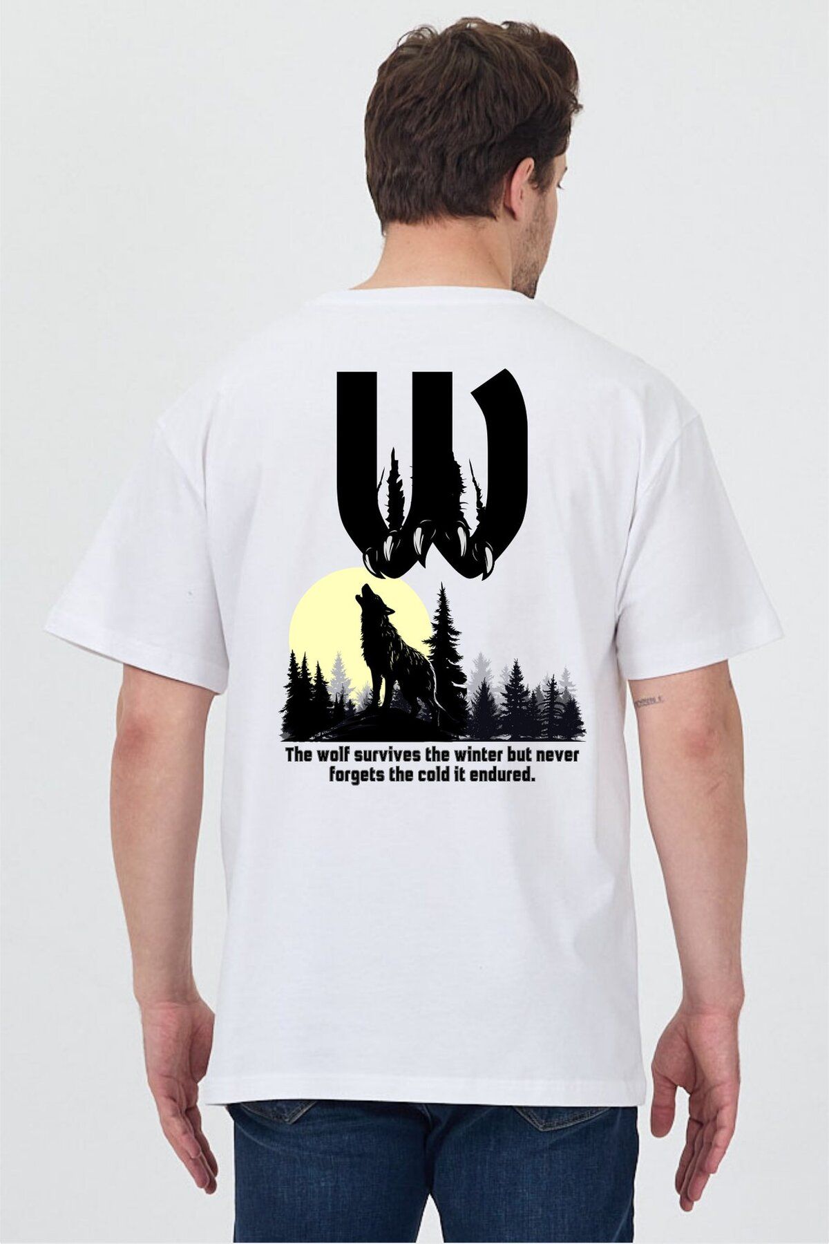 yakamor Unisex Ön Arka Baskılı T-Shirt